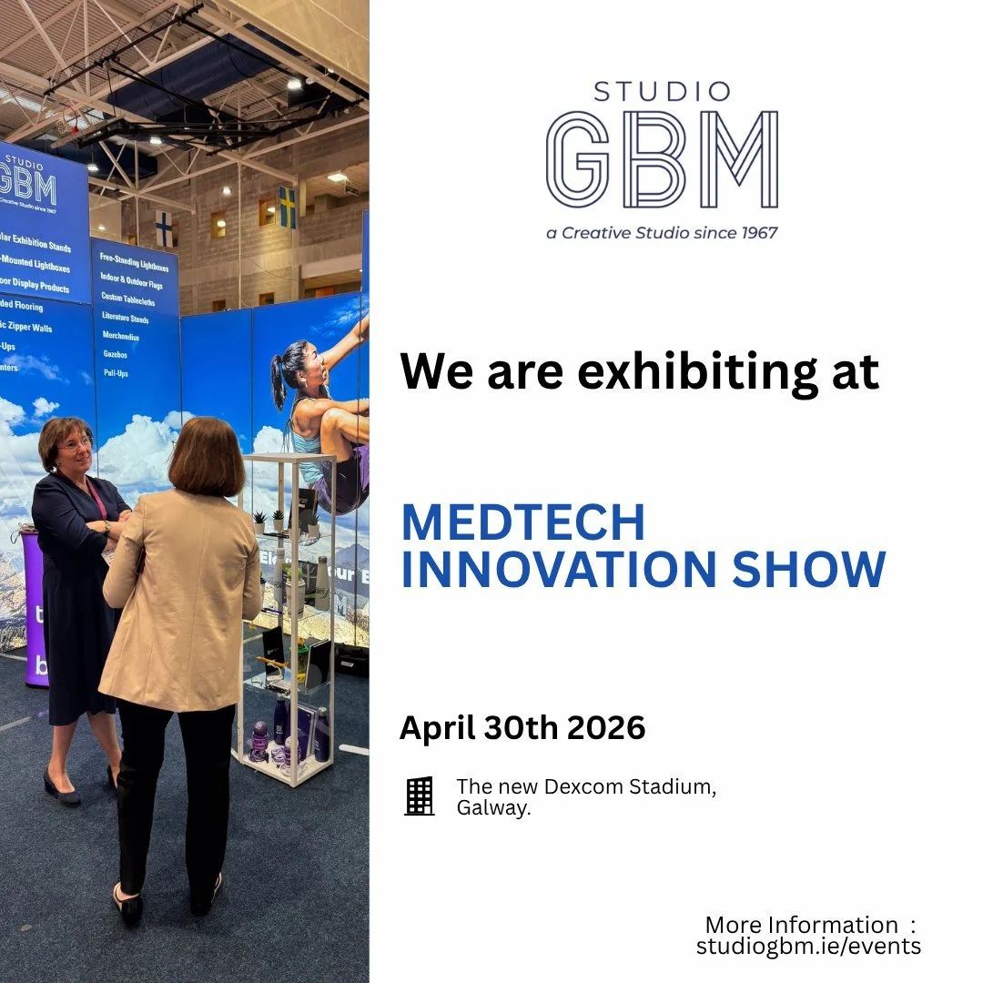Showing off! 
Studio GBM is exhibiting at the MedTech Innovation Show on April 30th, 2026 at the new Dexcom Stadium, Galway.

We&rsquo;re excited to connect with innovators, support our clients, and showcase what we do best, making events run flawles