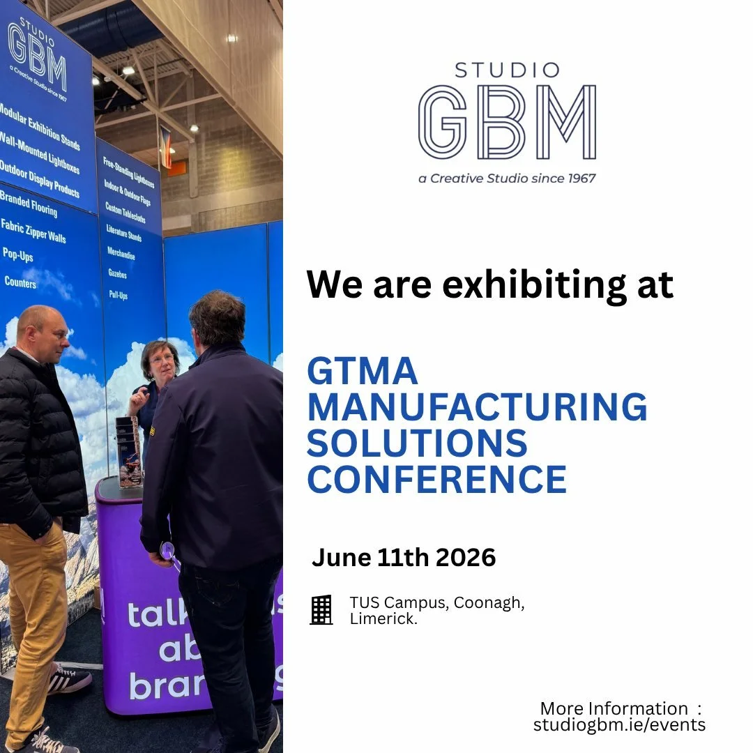 Supporting Innovation!

We&rsquo;re excited to be at the GTMA Manufacturing Solutions Conference on June 11th, 2026 at TUS Campus, Coonagh, Limerick,  both supporting clients and exhibiting ourselves!

Come see our Just Exhibit range, modular display