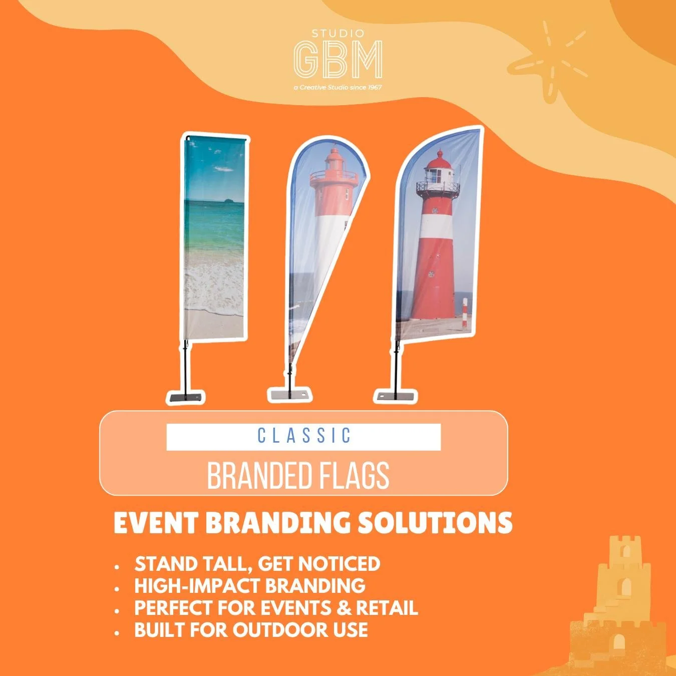 Are You Summer Ready?

From storefronts and forecourts to festivals and events, sometimes it&rsquo;s the simplest way to get noticed.

Our branded flags are designed to stand tall and catch attention, perfect for guiding customers and boosting visibi