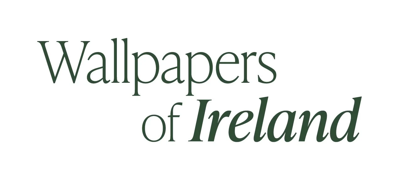 "Wallpapers of Ireland" text logo in green font on a white background.