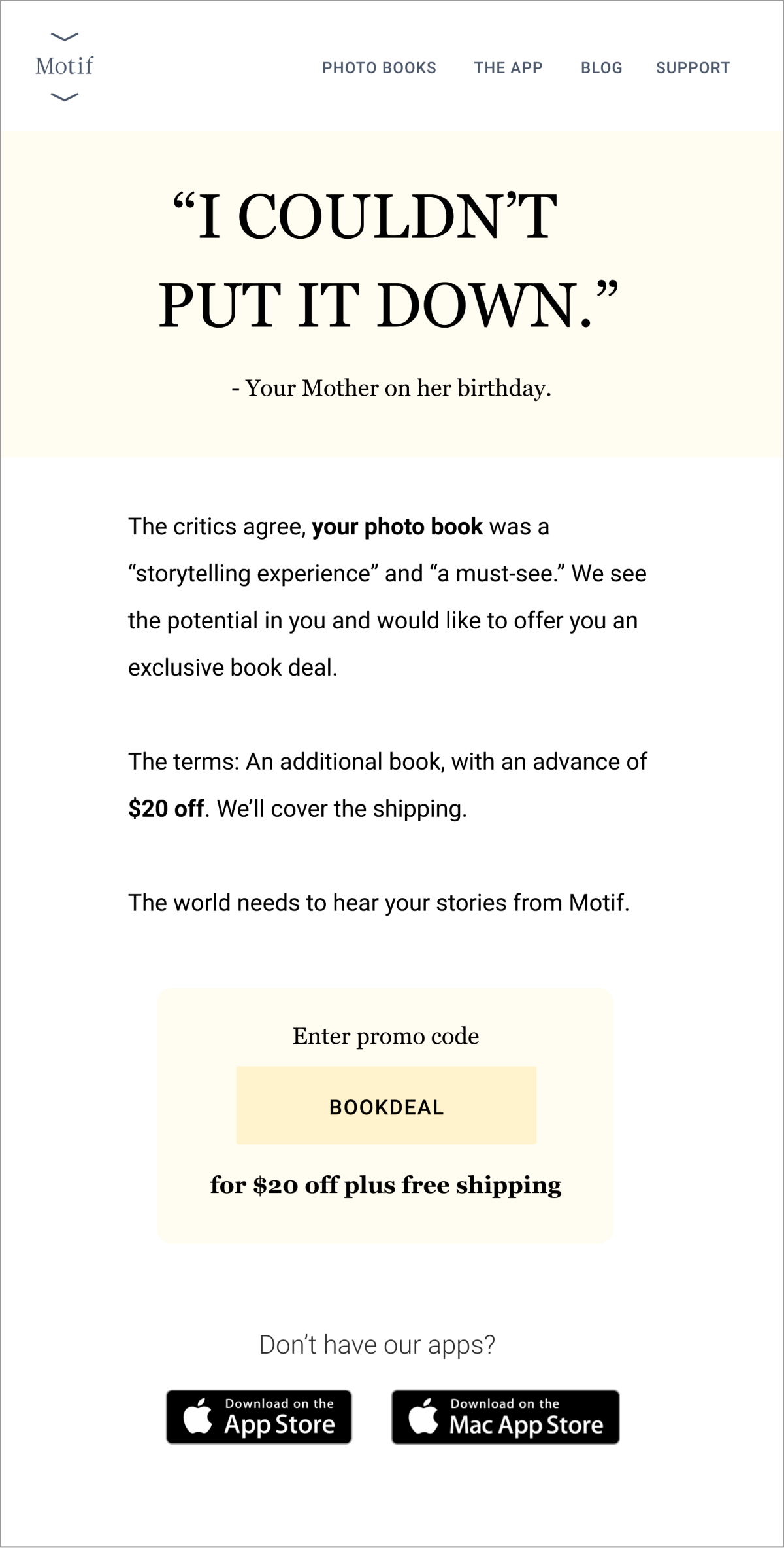 Flash sale email