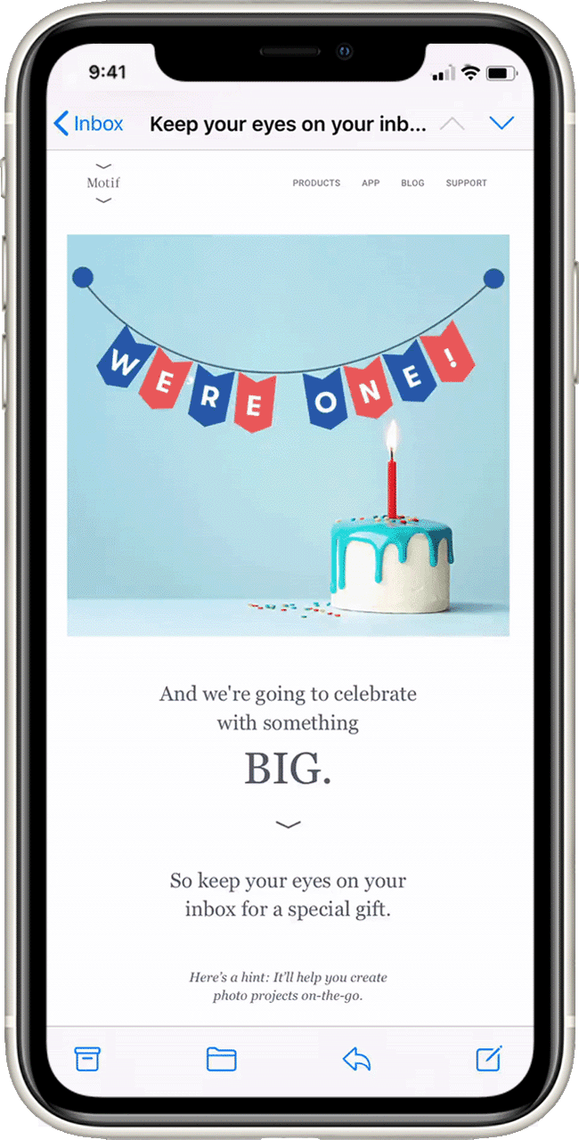 Teaser for anniversary promotion