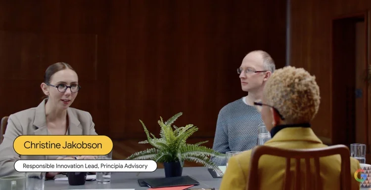 Christine Jakobson speaking at Google’s roundtable on building AI responsibly