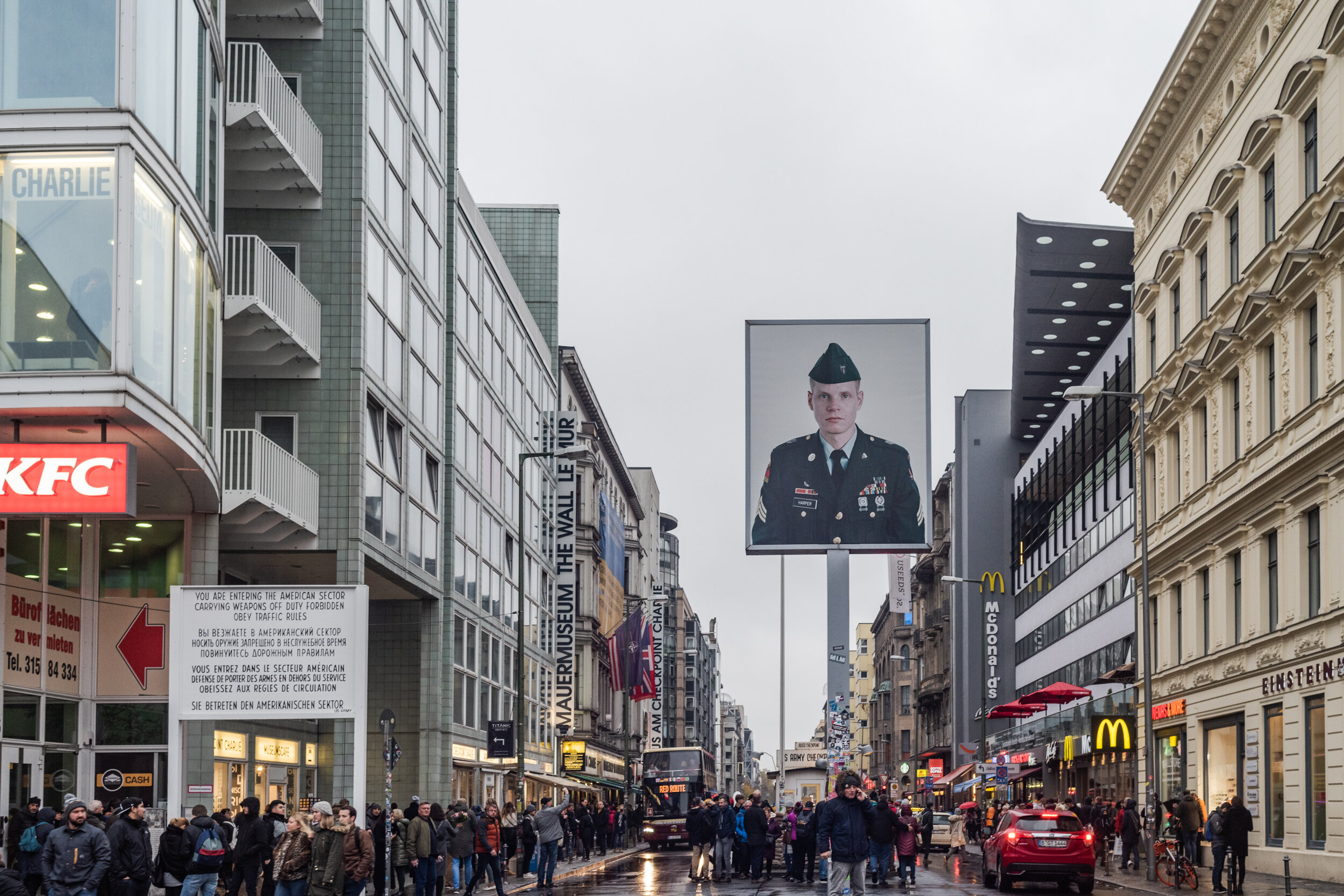  Checkpoint Charlie was the best-known Berlin Wall crossing point between East Berlin and West Berlin during the Cold War. 