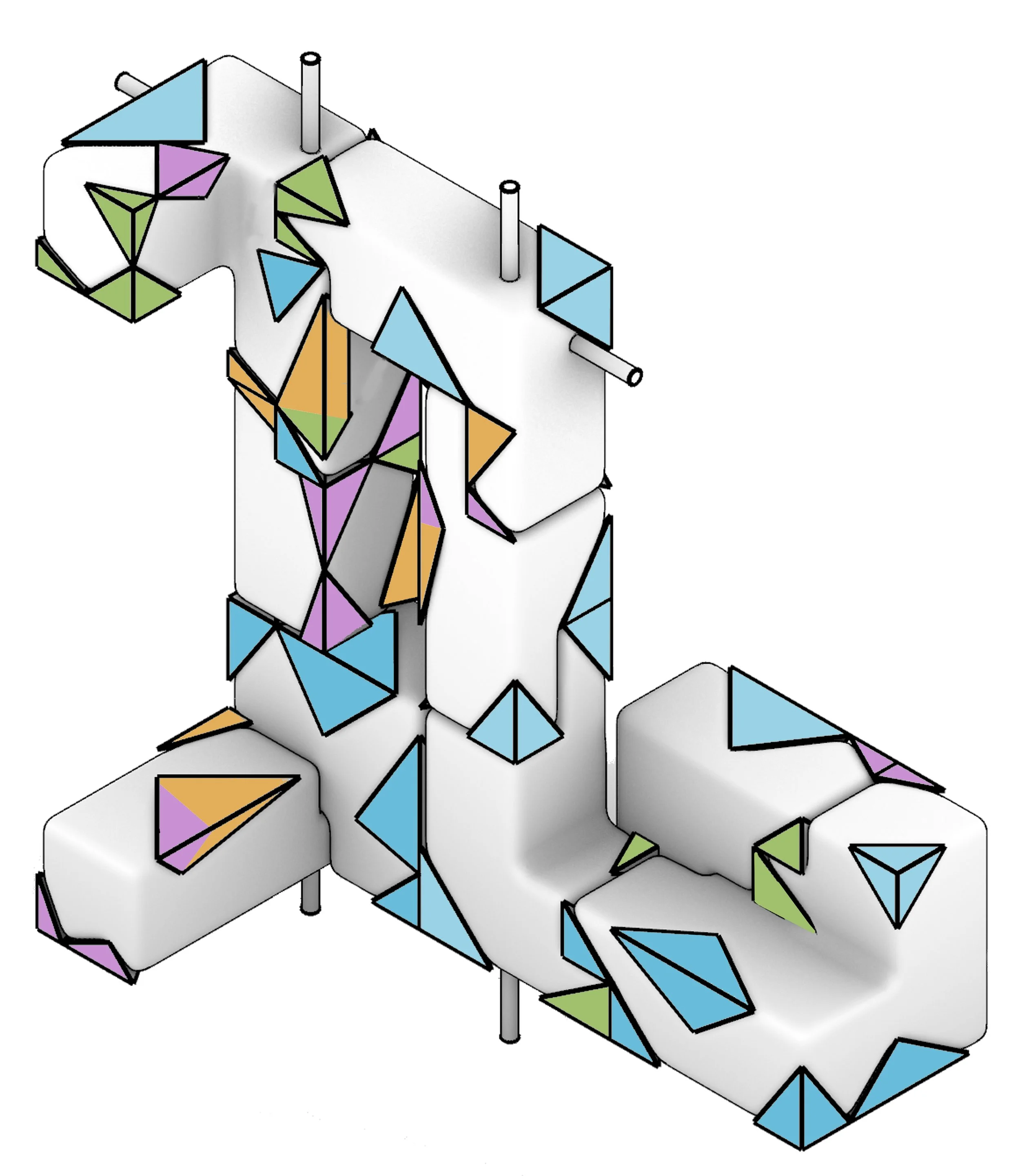 Digital model of the arch with rationalized negatives 