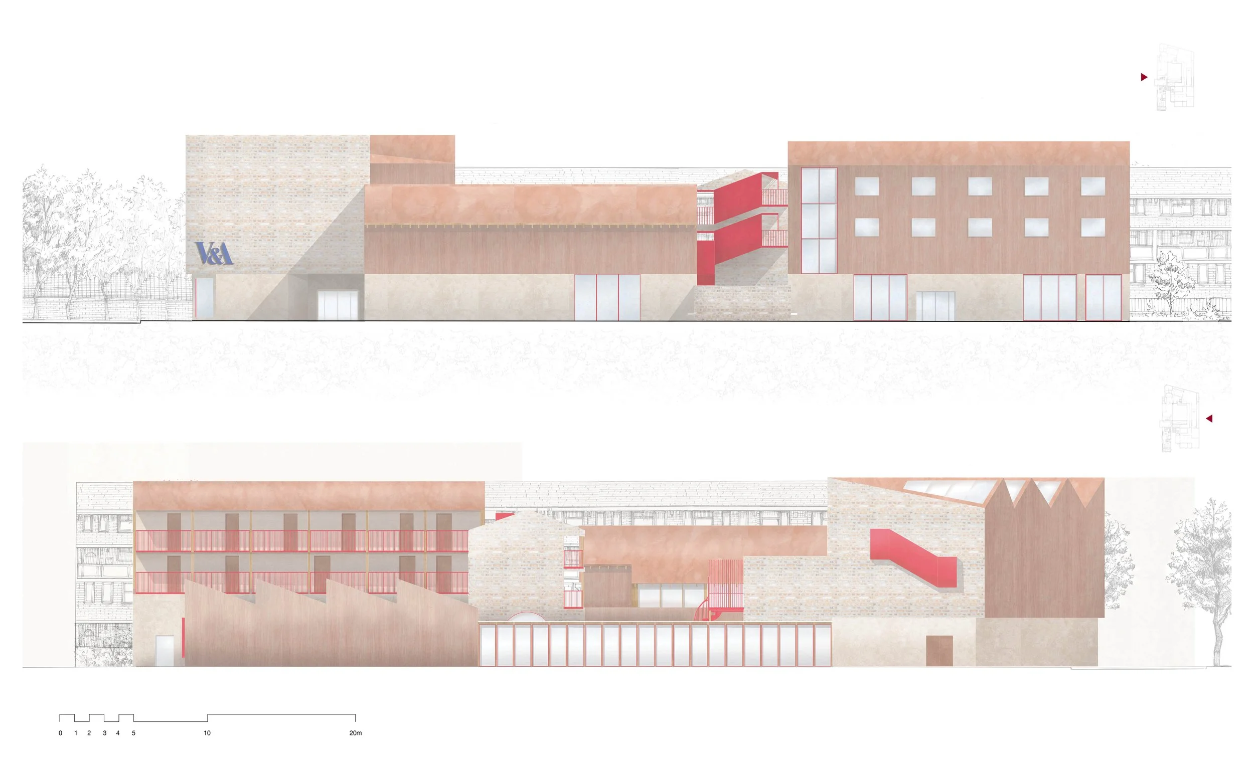 West and East Elevations