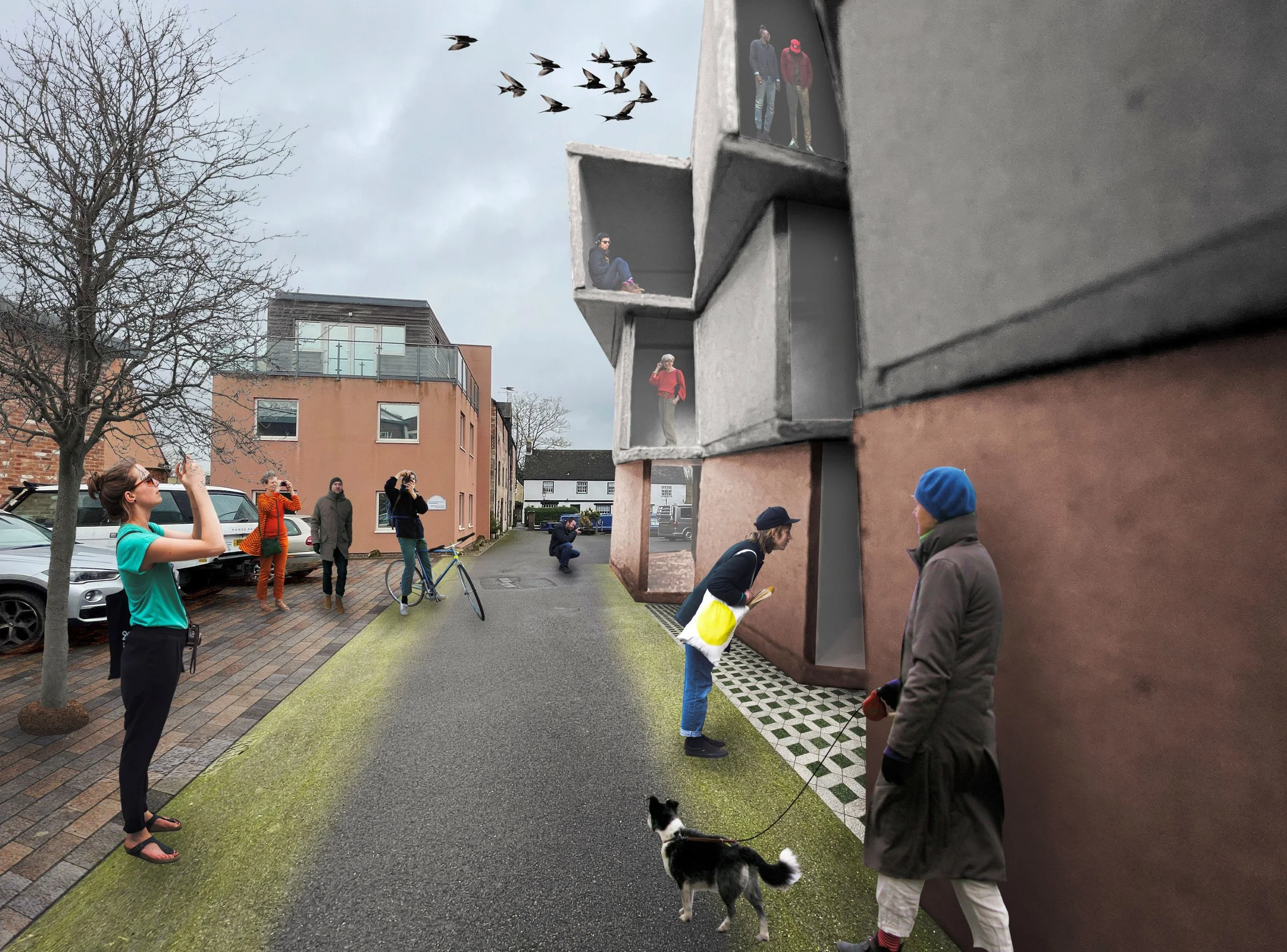 Concept View Approaching the Building
