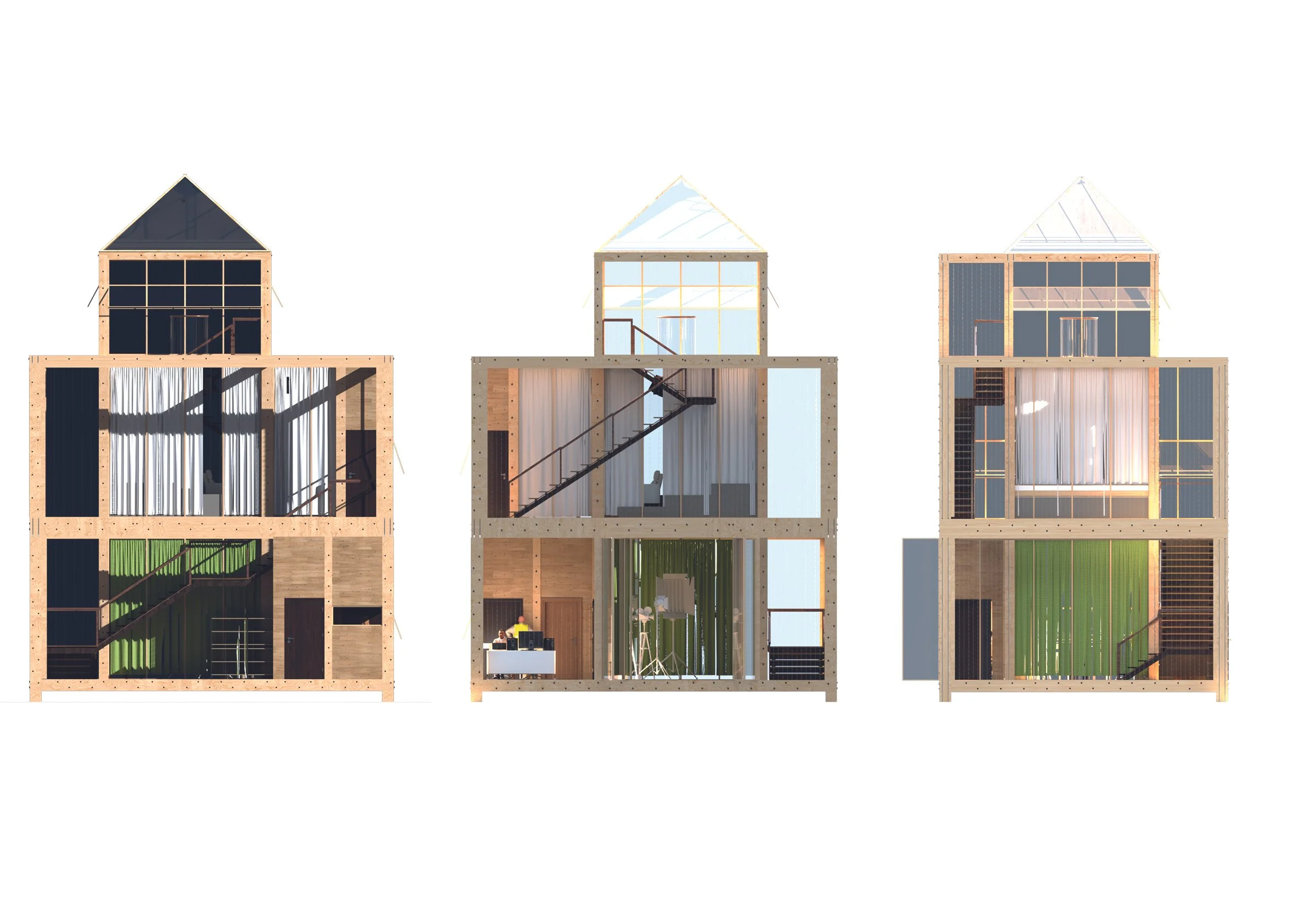 Rendered Elevations of the Main Building