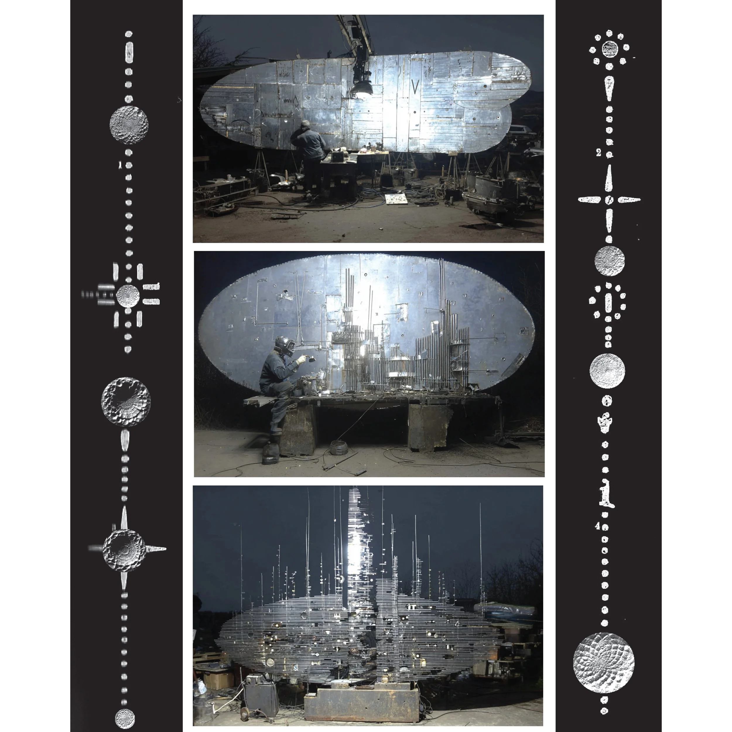 Metallic Meridians Form Ritualistic Way finding Across Scrap Line