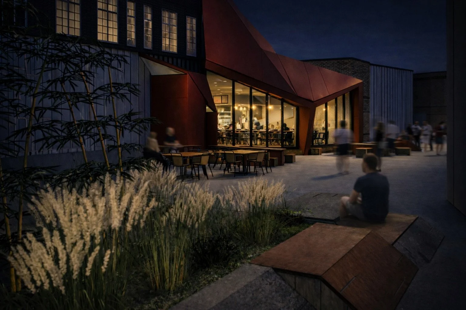Night Courtyard Perspective