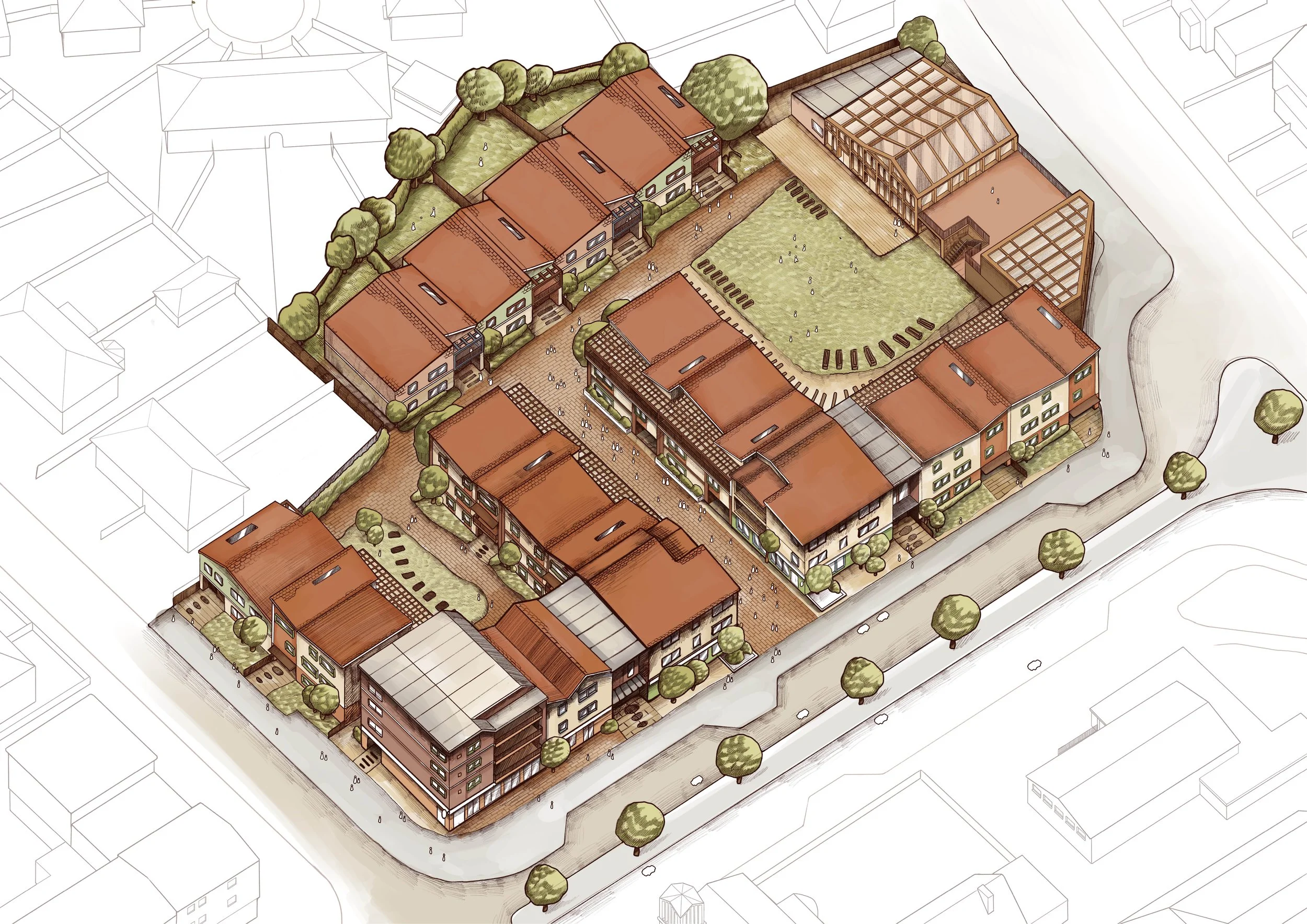 Wider Isometric Illustration of the Generational Hive