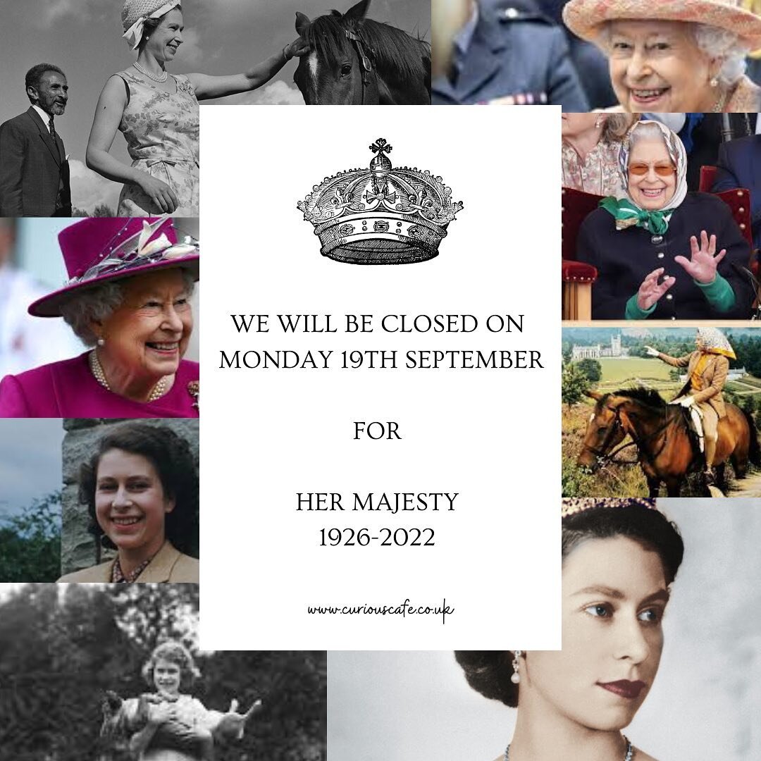 We will be closed on Monday 19th September for Her Majesty. 👑

We will re-open as usual on Tuesday 20th September from 8am. 

#queenelizabeth