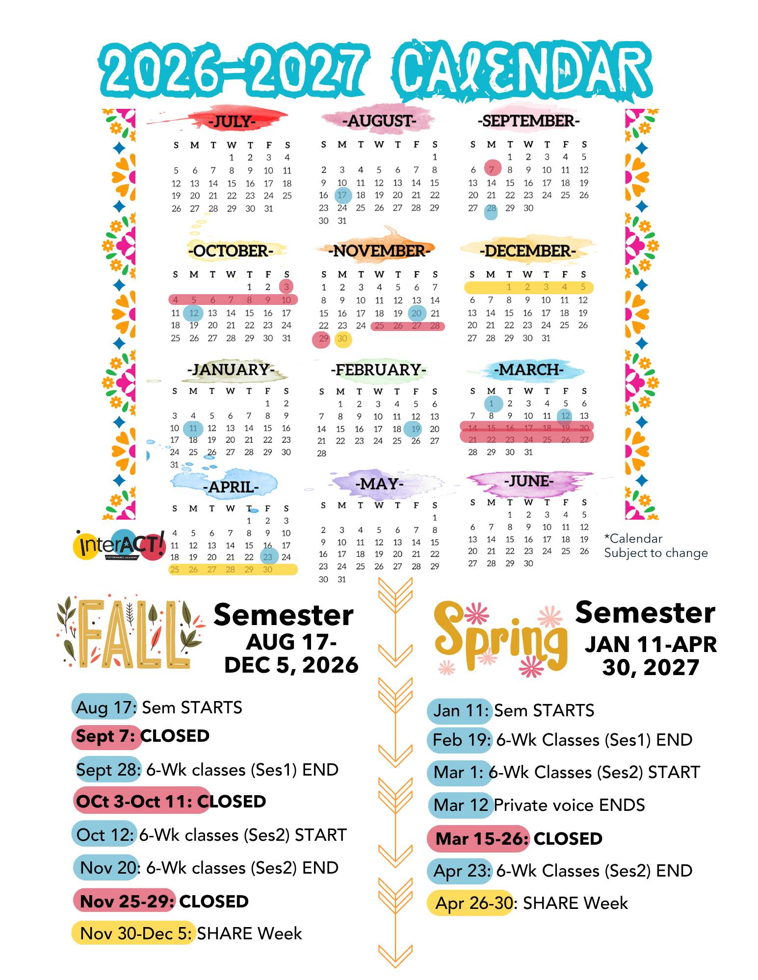 2026-2027 Calendar