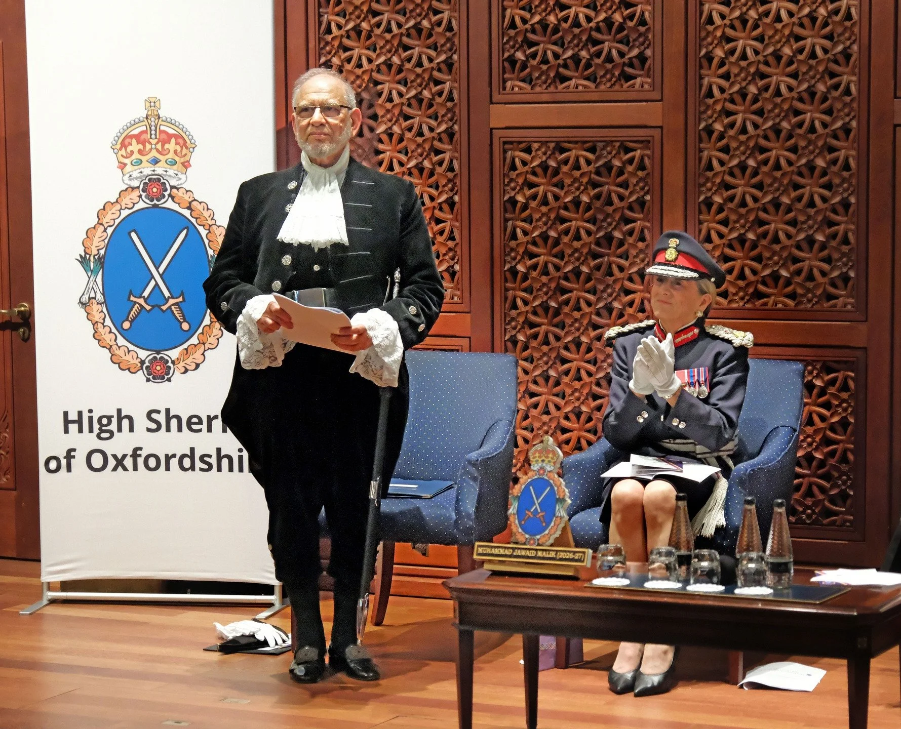 The Lord-Lieutenant of Oxfordshire was delighted to attend the Declaration Ceremony of the new High Sheriff, Mohammed Jawaid Malik, at the Oxford Centre for Islamic Studies on 9 April.

This important civic occasion marks the beginning of the High Sh