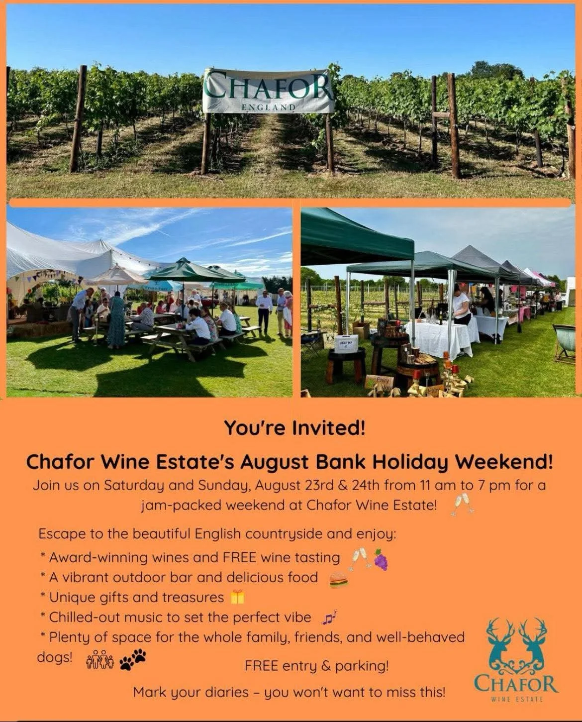 Chafor Wine Estate's August Bank Holiday Weekend