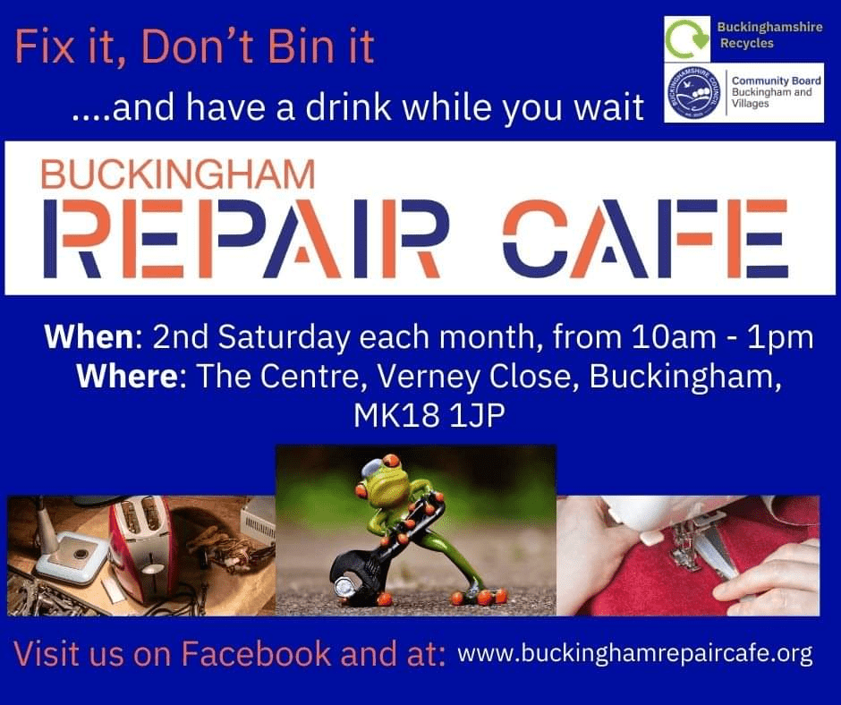 The Buckingham Repair Cafe, The Centre, Verney Close, Buckingham