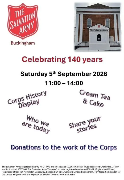 The Salvation Army, Buckingham celebrates 140 years