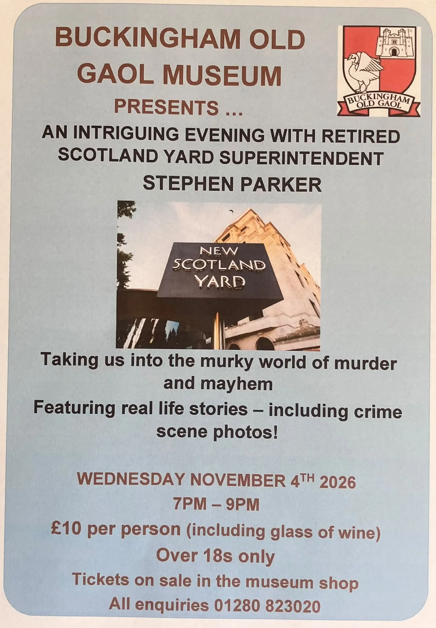 An intriguing evening with a retired Scotland Yard superintendent