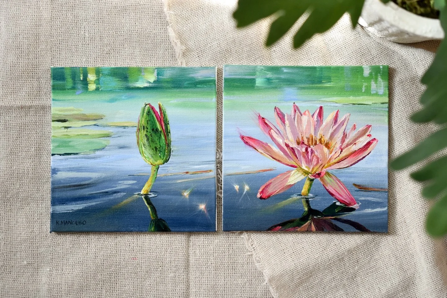 Like many of my paintings, the full message was revealed when I finished the last brushstroke. For this connecting lotus flower study, the story of patience unfolded. A reminder that every bloom begins as a bud. 

This study will be released exclusiv