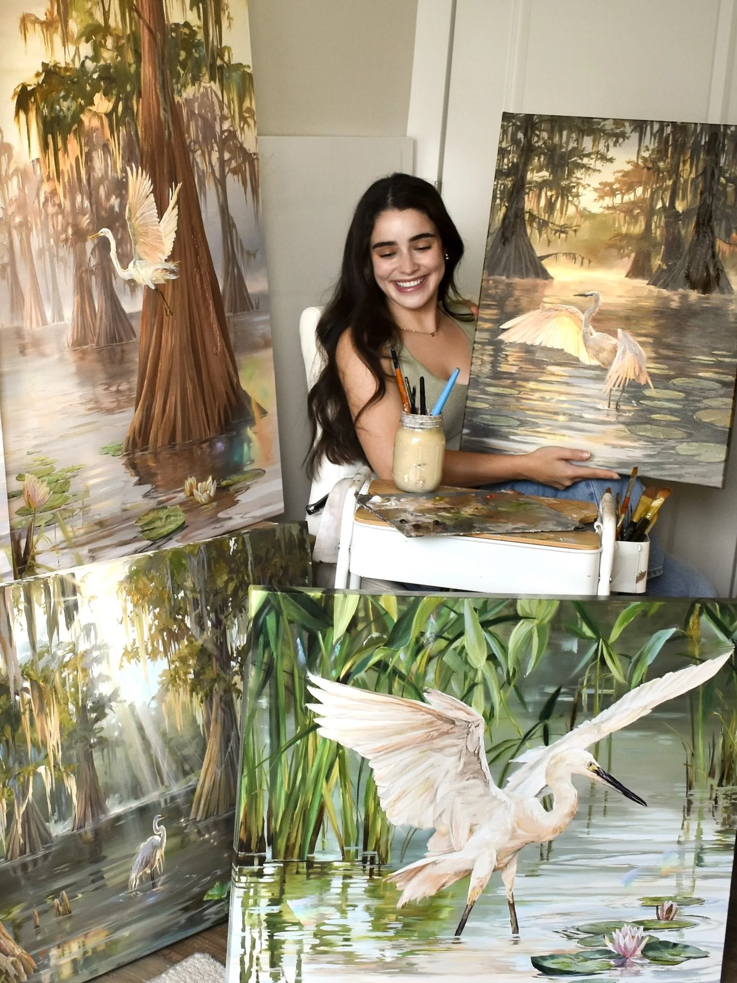 The &lsquo;Hidden Paradise&rsquo; Collection is now LIVE✨🌈🪷🪽

When you take in these paintings, I wanted to give you a vision of heaven and the swamps colliding. You&rsquo;ll see ethereal lighting, angel-like wings, flowers of the bayou and I hope