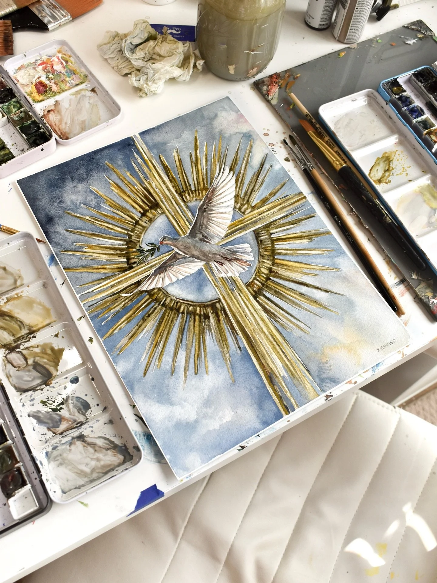 Come, Holy Spirit🕊️✨

This painting is a representation of how powerful that little whisper of a prayer to the Holy Spirit is. He&rsquo;s ready to come if only we call on Him.&nbsp;

This is a donation piece to the @sacredartlive that&rsquo;s happen