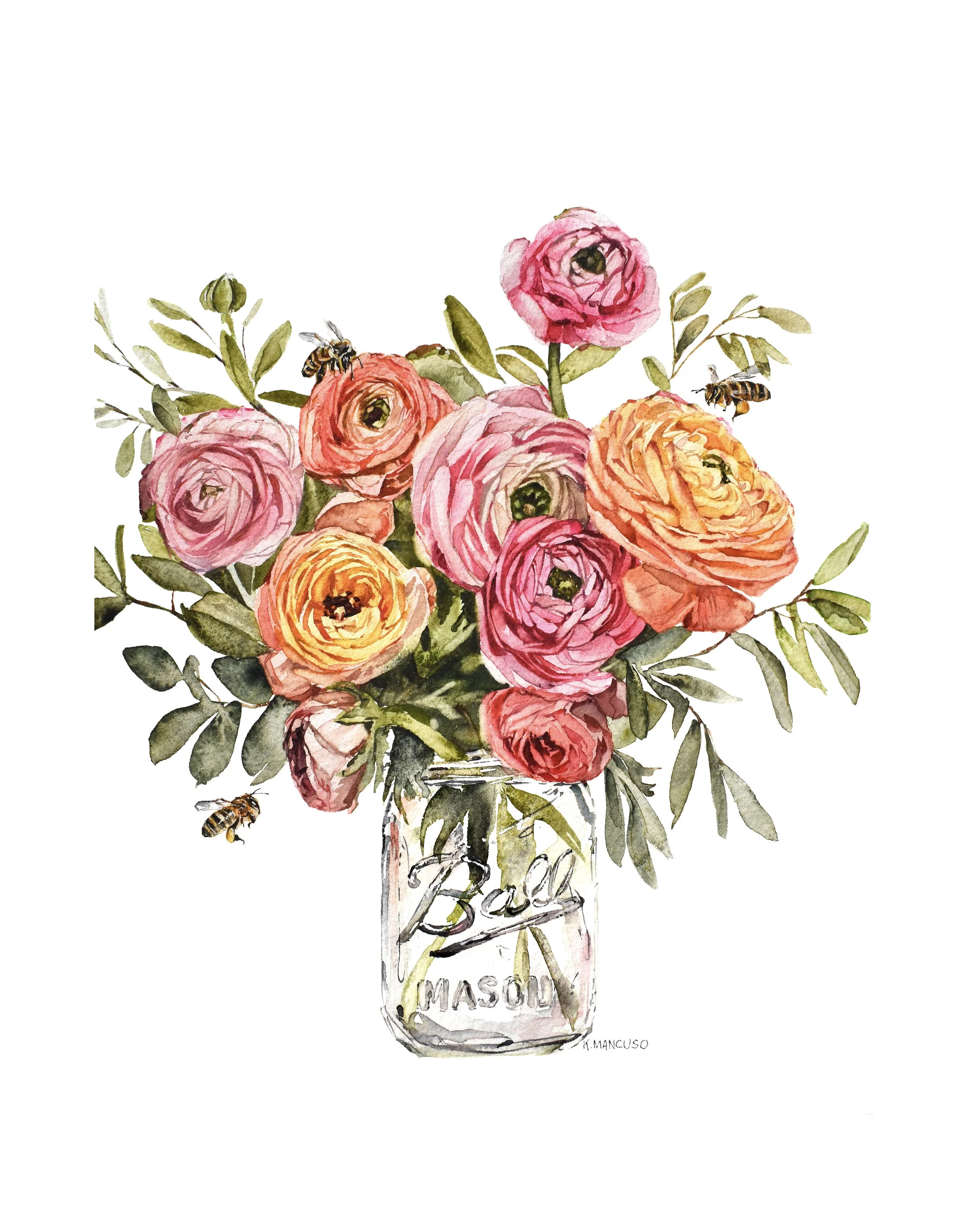 JAR OF RANUNCULUS - Print