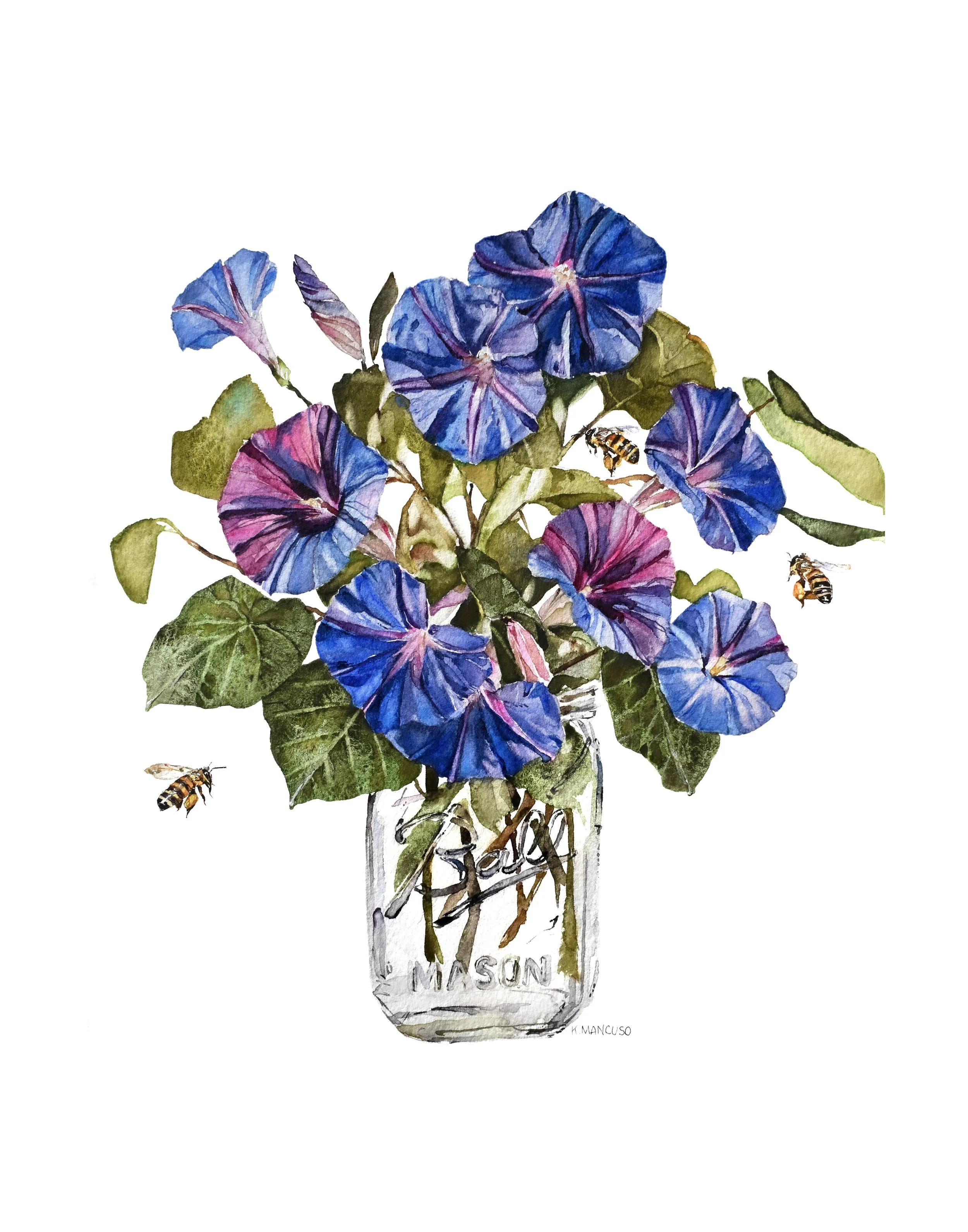 JAR OF MORNING GLORIES - Print
