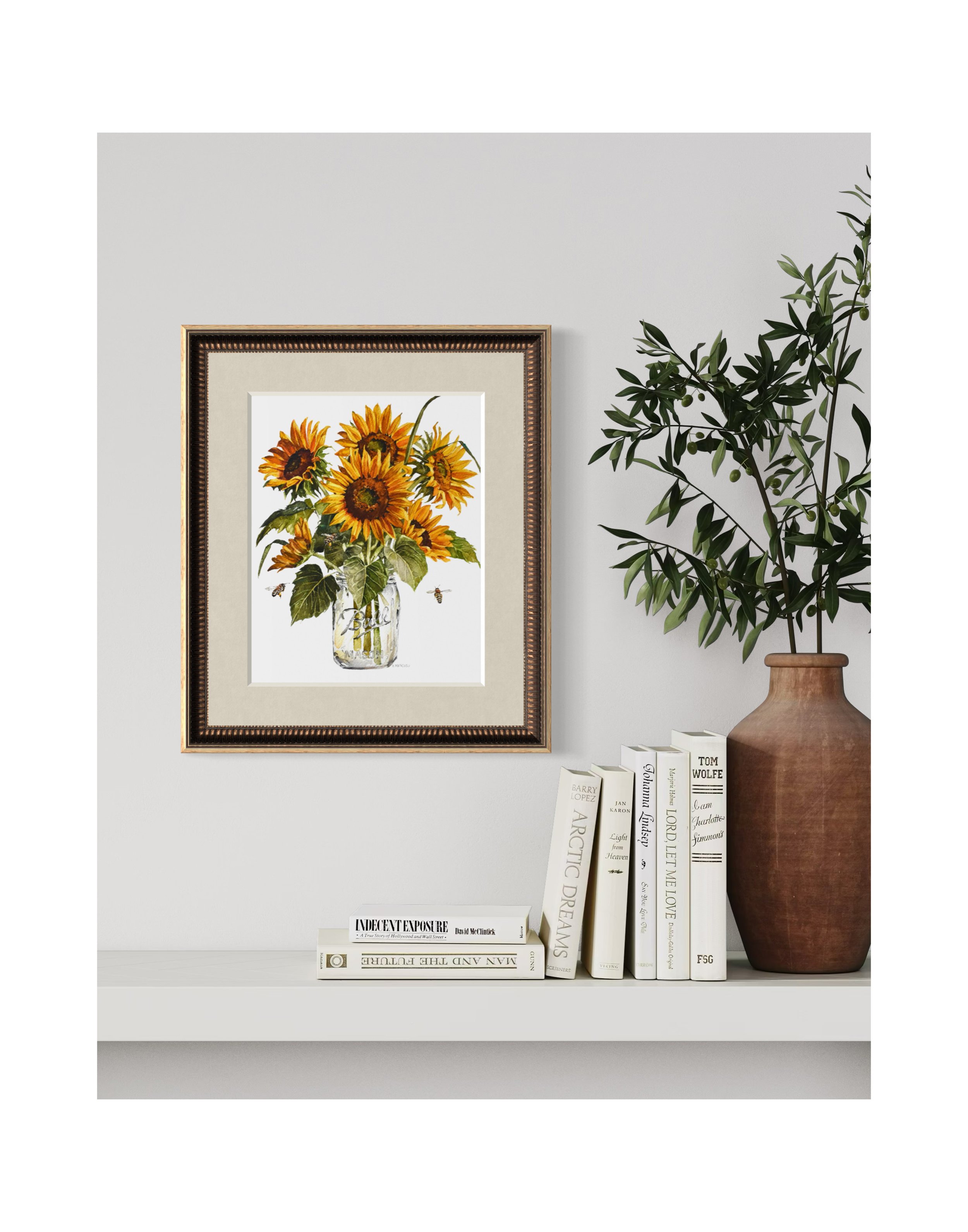 Jar of sunflowers framed.jpg