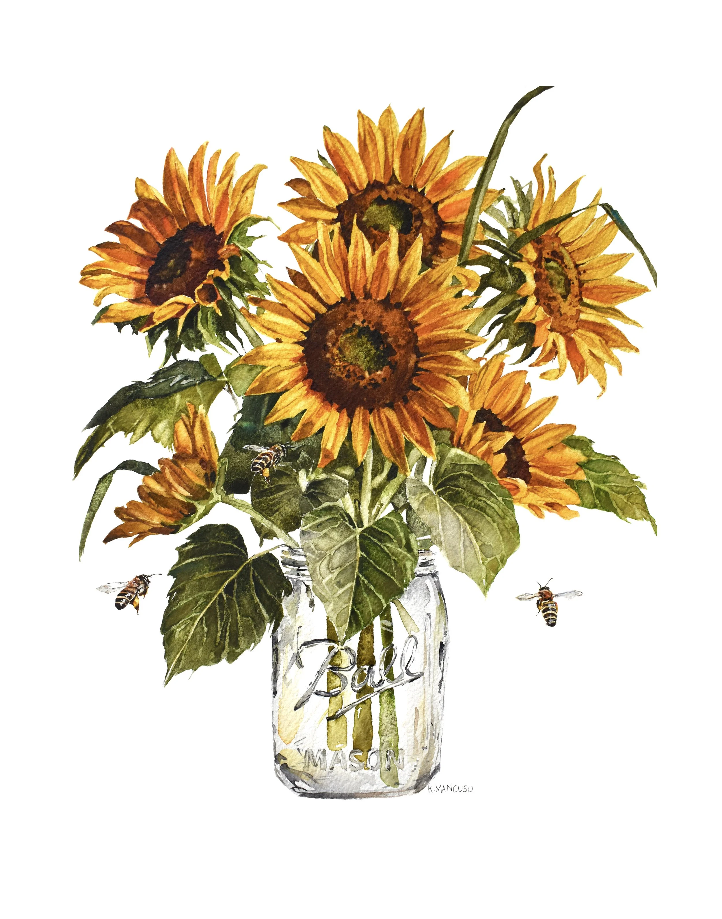 JAR OF SUNFLOWERS - Print