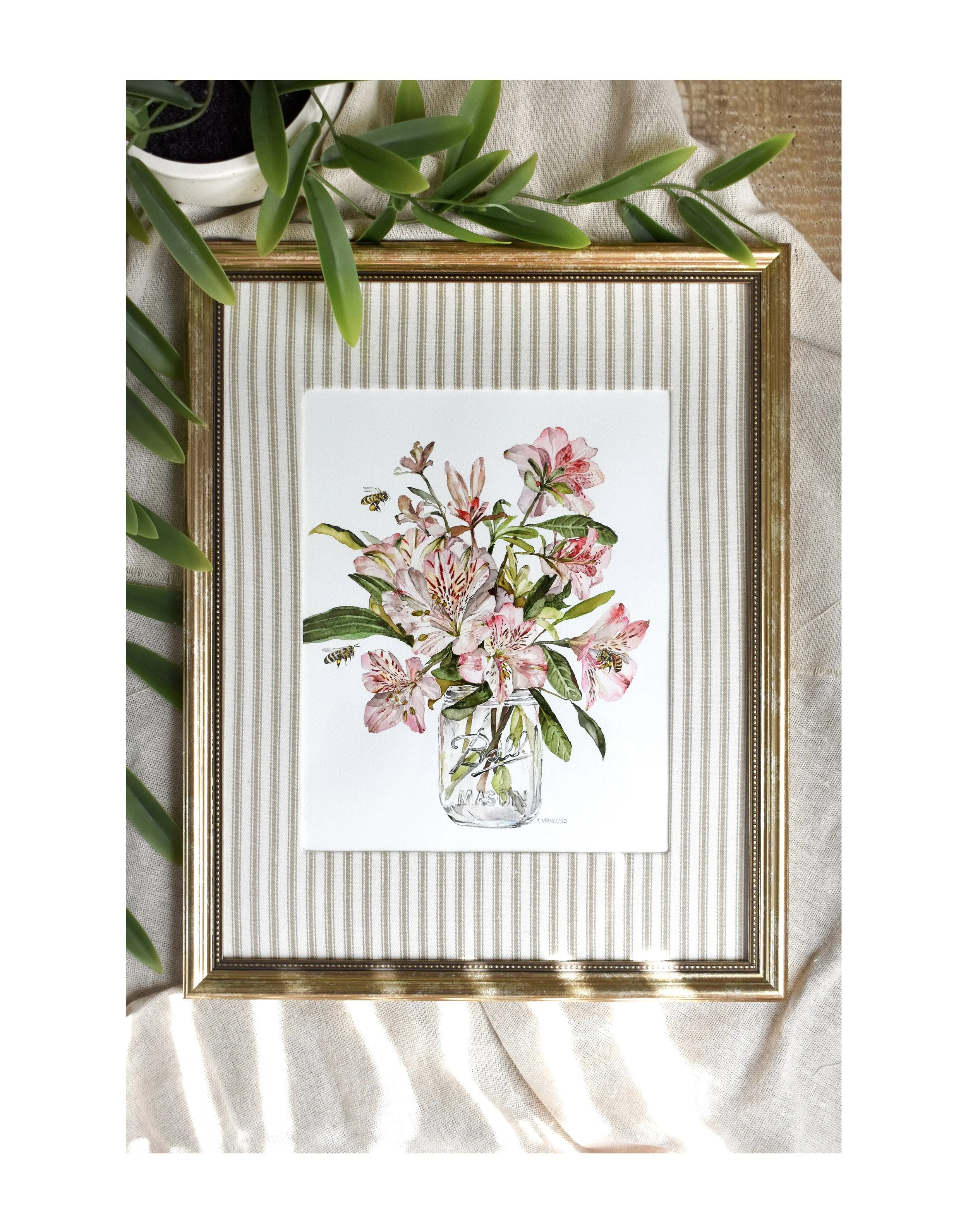 JAR OF AZALEAS - Framed Original
