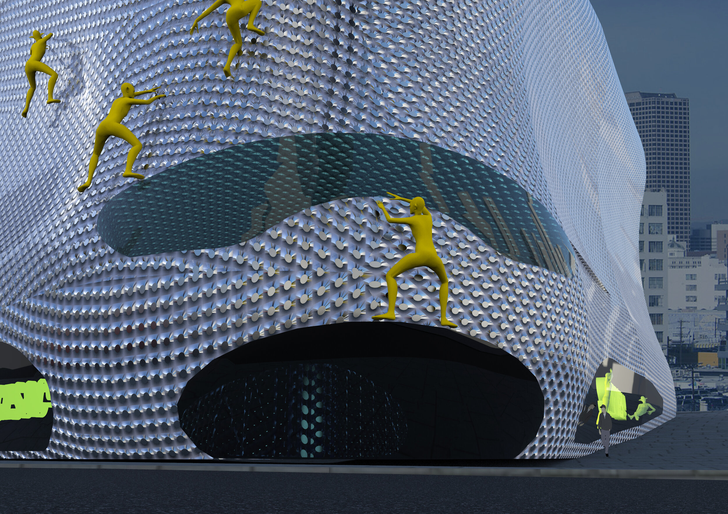 ‘The Cheeky Yellow Creatures’: This site-specific sculpture group, alongside interactive digital and social media elements, was designed to be adaptable to a variety of events and seasons throughout the year – the creatures activity changing to reco