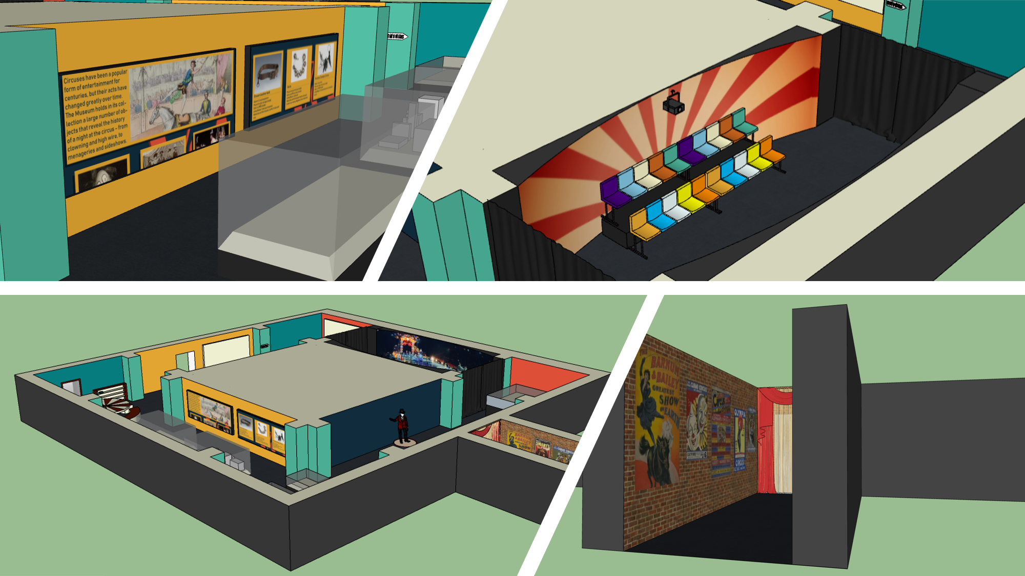 Theatre & Performance Gallery Exhibition redesign for the V&A created with CAD software