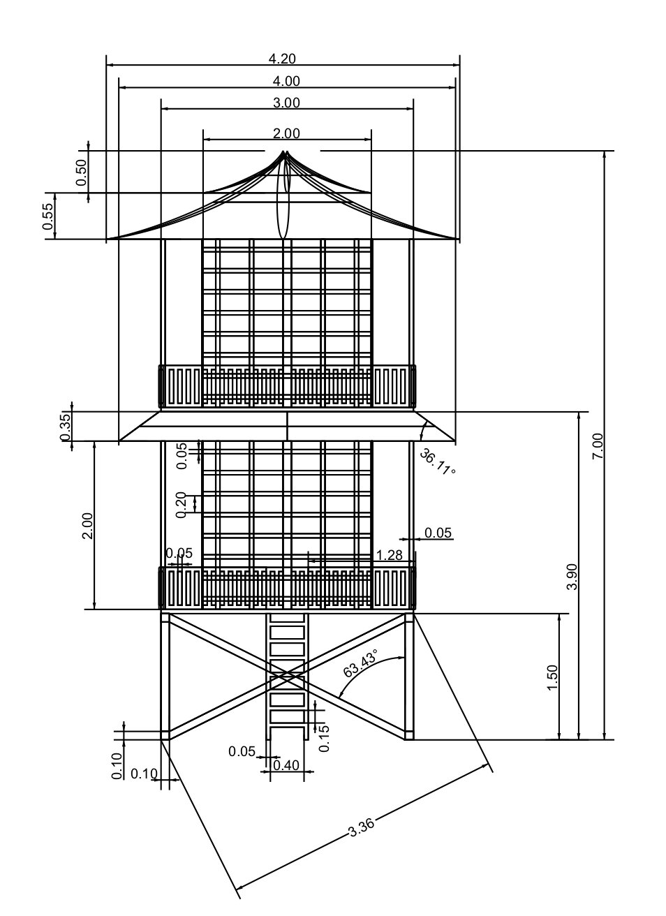 Einstein’s Dreams: Technical Drawing
Having a technical drawing was a big help when building my models. Being able to refer back to the measurements of each piece of the build and being able to build a white card models to understand the compositio