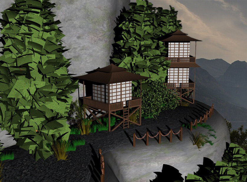 Einstein’s Dreams: Rhino Render
Before modelling I created renders using Rhino to give me an understanding of the size and scale I was working with the composition I was going to set the buildings in.