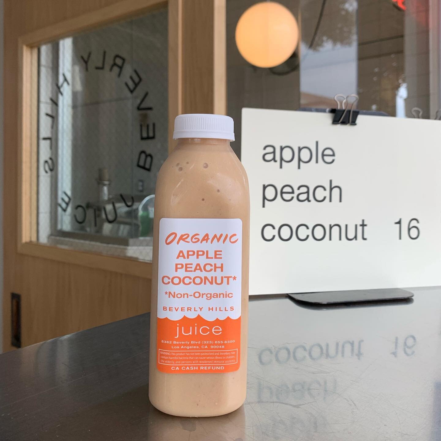 Apple Peach Coconut
🍎 🍑 🥥 

*you may have noticed the *non-organic designation on our coconut drinks this week. We sometimes have trouble sourcing the organic brown coconuts that we use, often due to tropical storms or other seasonal weather. The 