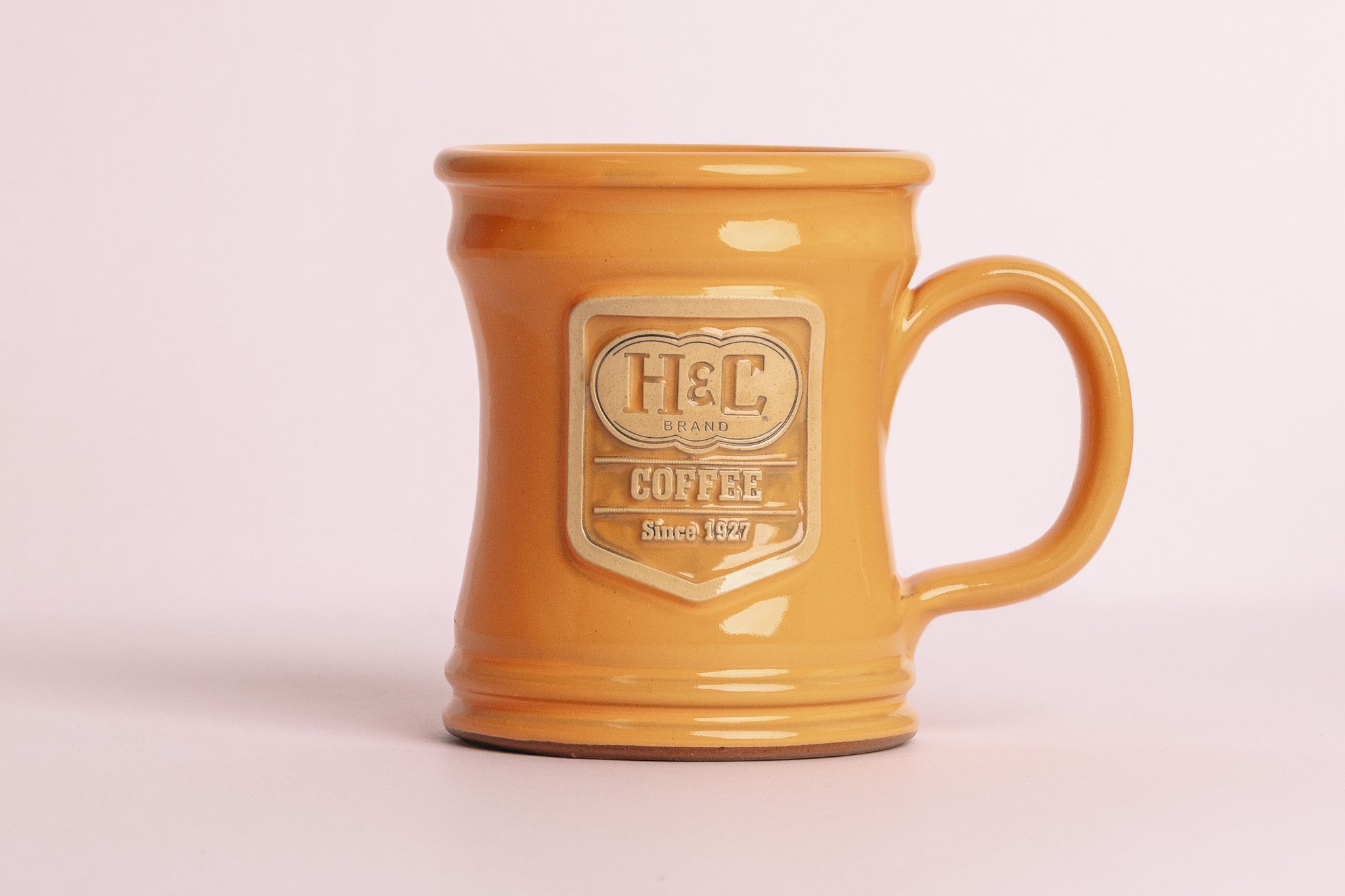 HC Logo Handmade 14oz Apricot Judge Mug w/ Free Coffee
