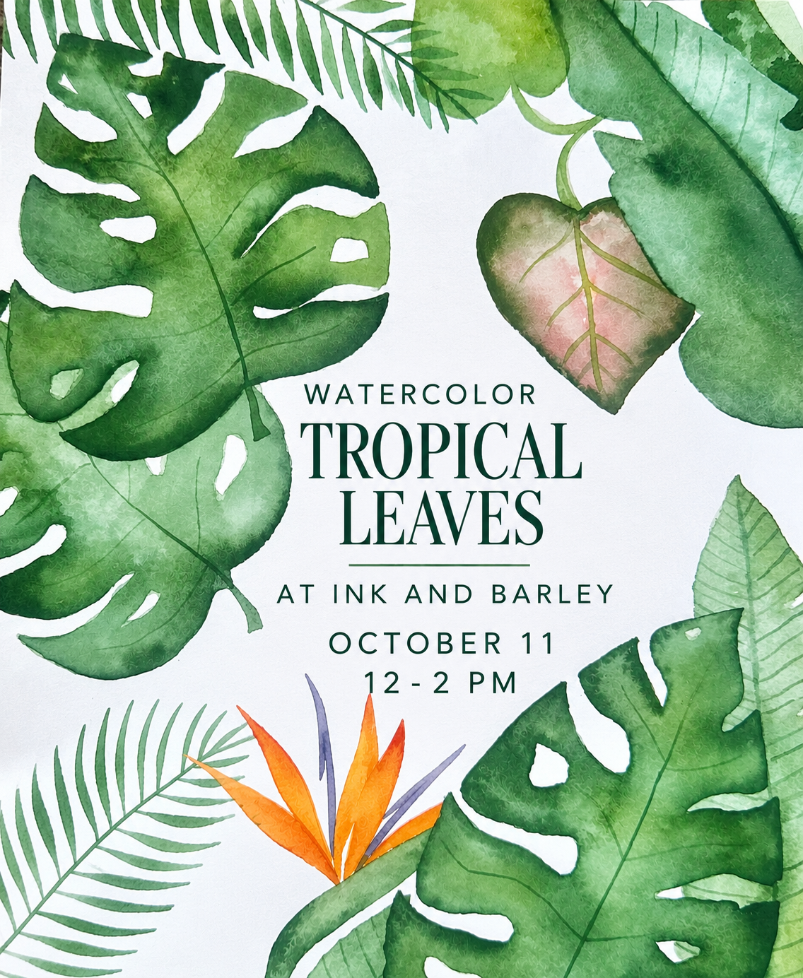 Watercolor Leaves at Ink & Barley