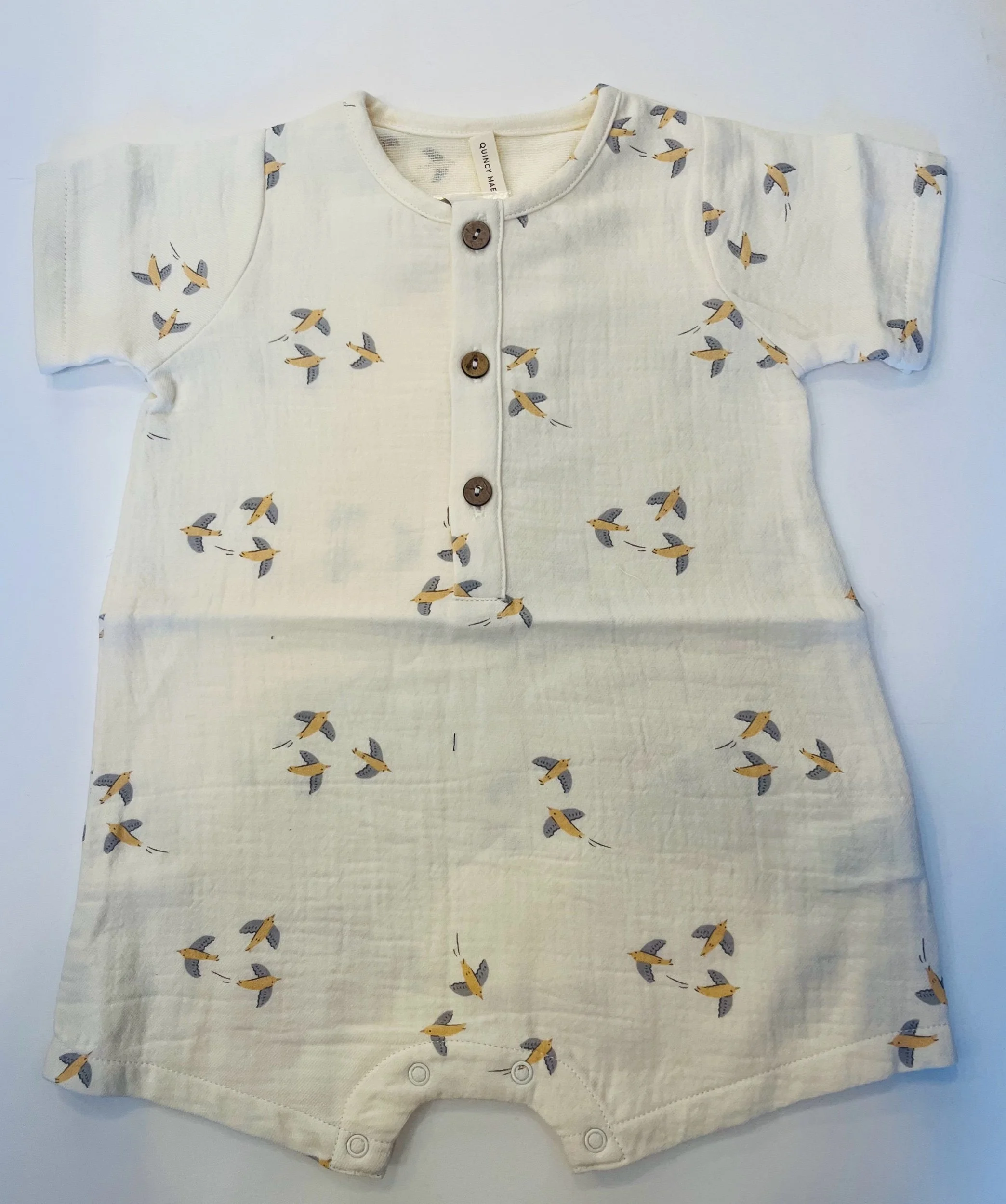 Short Sleeve Bird Romper