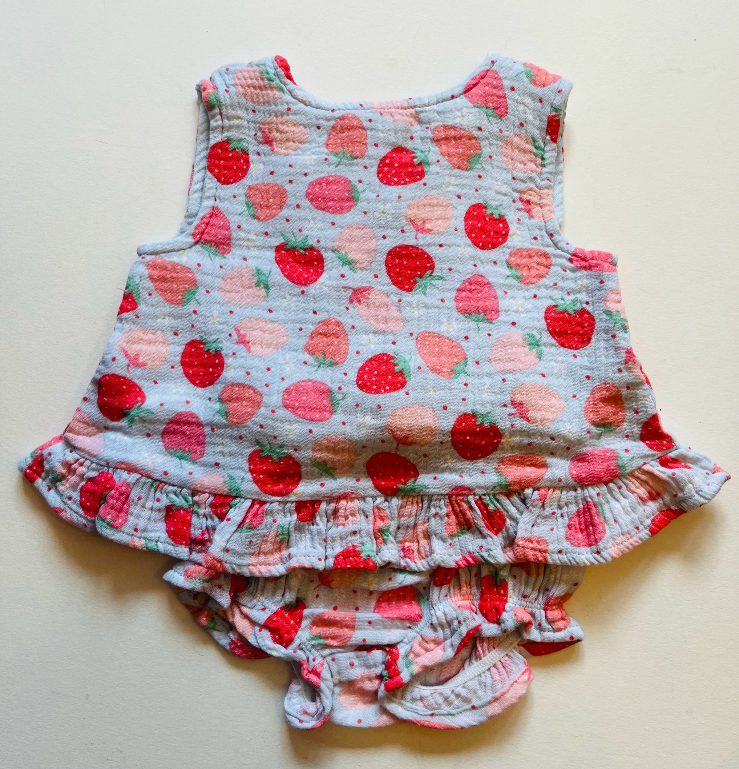Strawberry Bliss Ruffle Back  Top & Bloomer