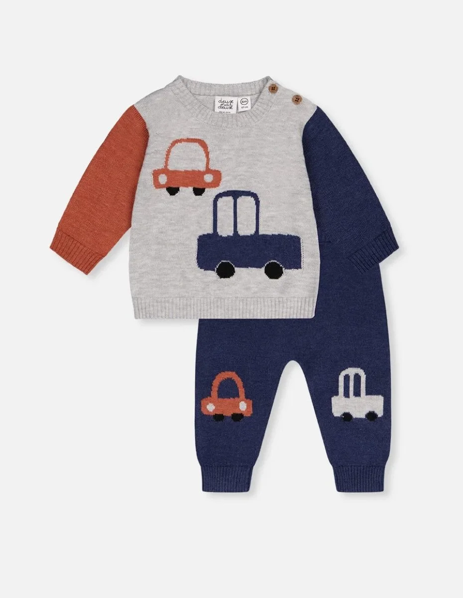 Knit Sweater Set- Vehicles