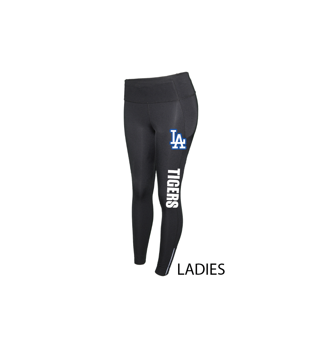 P - LADIES STRETCH-FIT TIGHTS W/ PHONE & KEY POCKETS