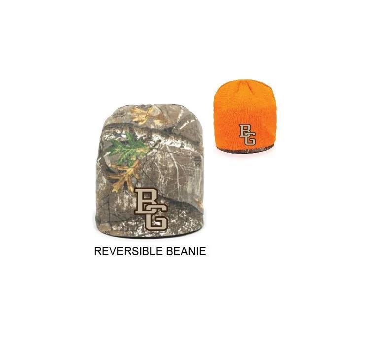 D - REVERSIBLE CAMO/BLAZE ORANGE BEANIE