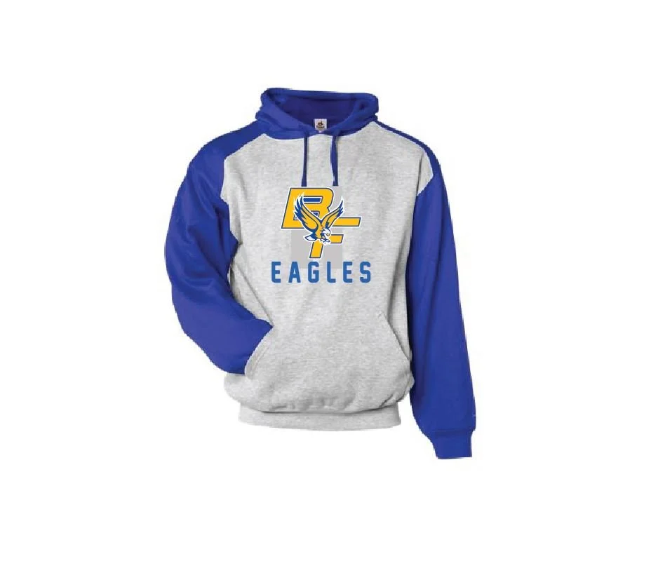 S - ASH GREY/ROYAL HEAVY-WEIGHT HOODIE