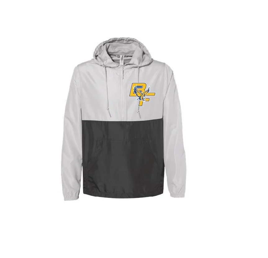 T - SMOKE-WHITE/CHARCOAL 1/4 ZIP WINDBREAKER JACKET