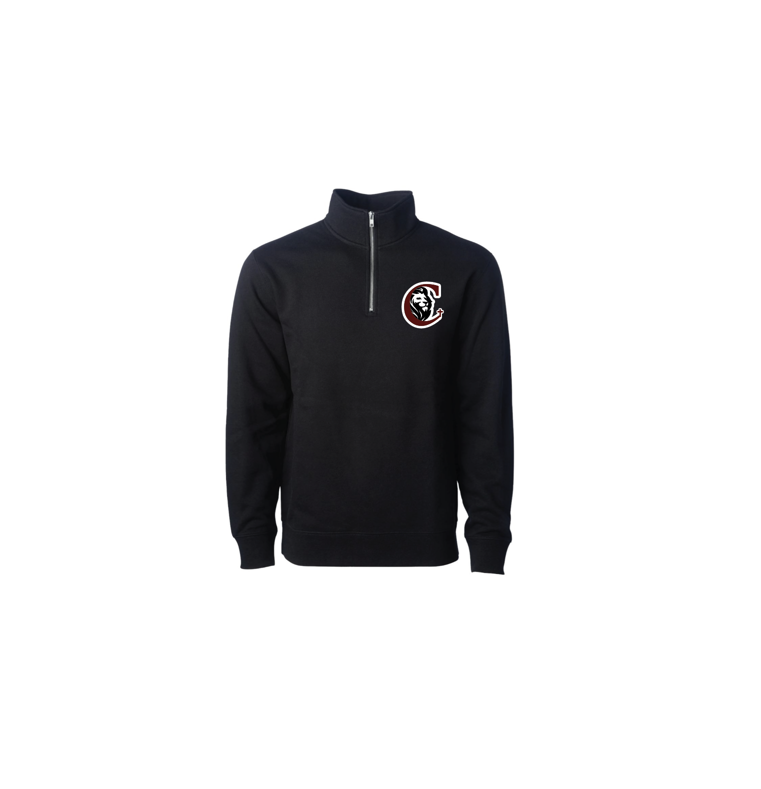 Q - BLACK 1/4 ZIP FLEECE PULLOVER
