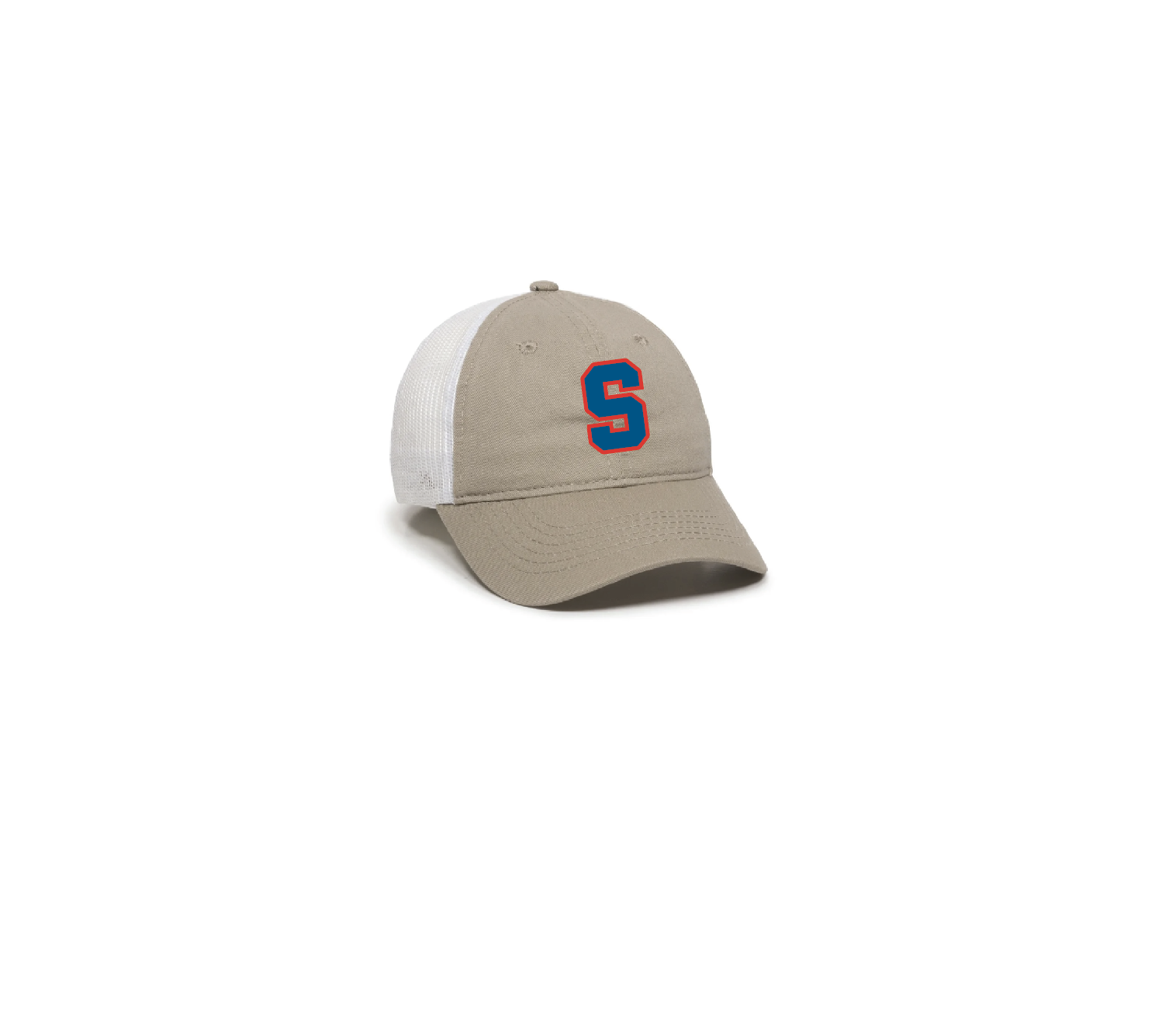 C - KHAKI/WHITE MESH-BACK LOW CROWN CAP