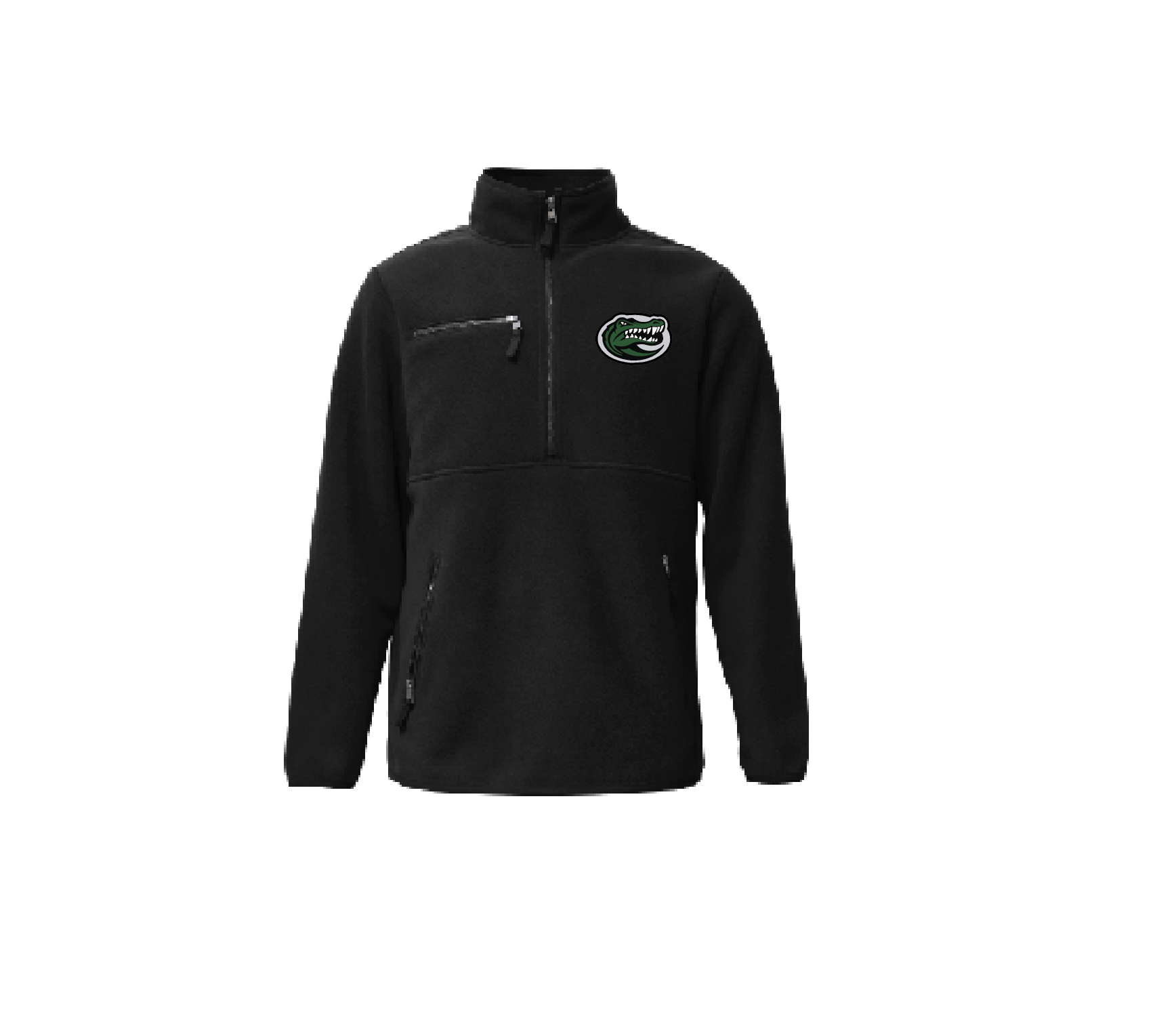 O - BLACK 1/2 ZIP HEAVY WEIGHT POLAR FLEECE