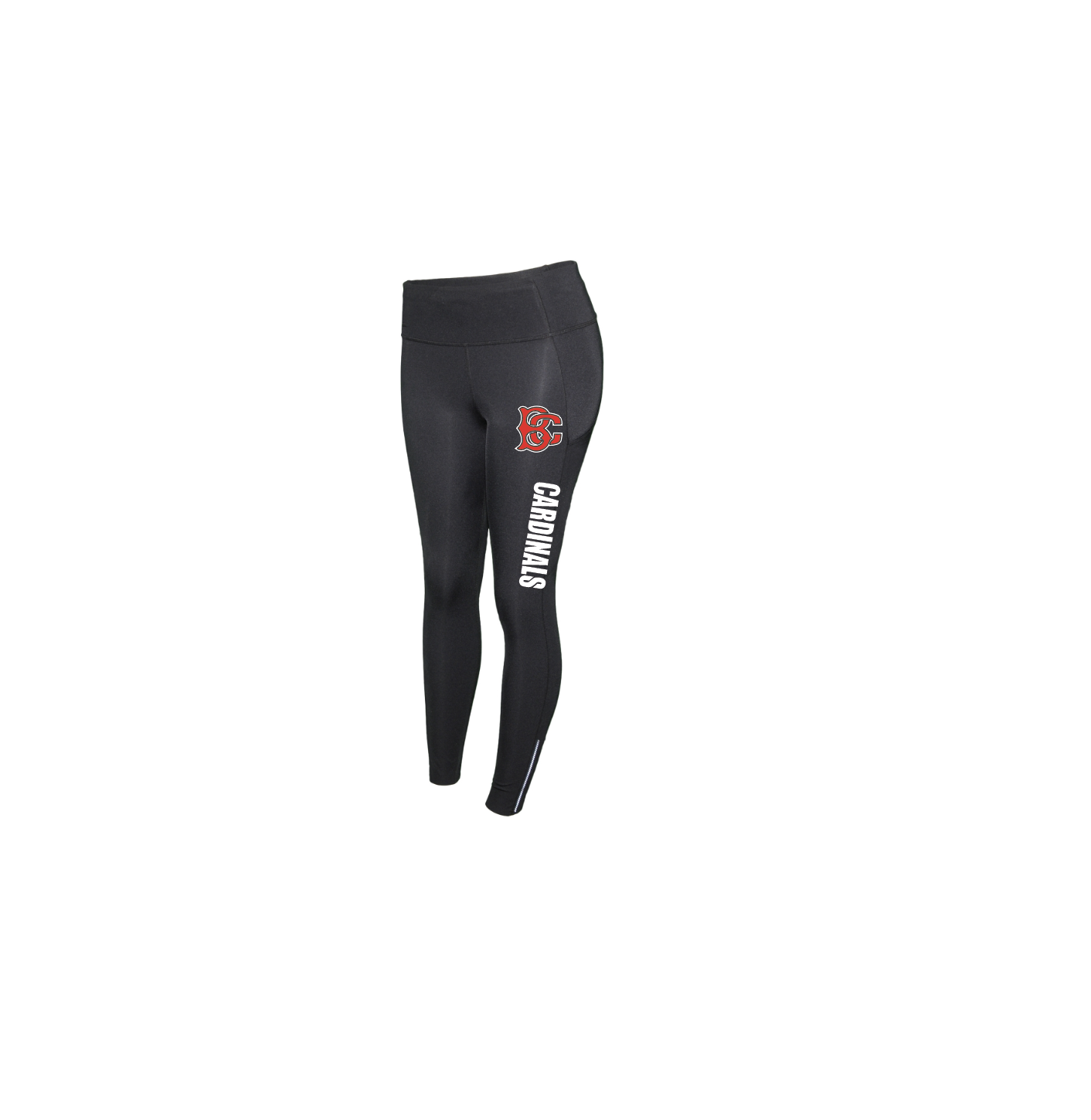 P - BLACK STRETCH-FIT TIGHTS W/ PHONE & KEY POCKETS
