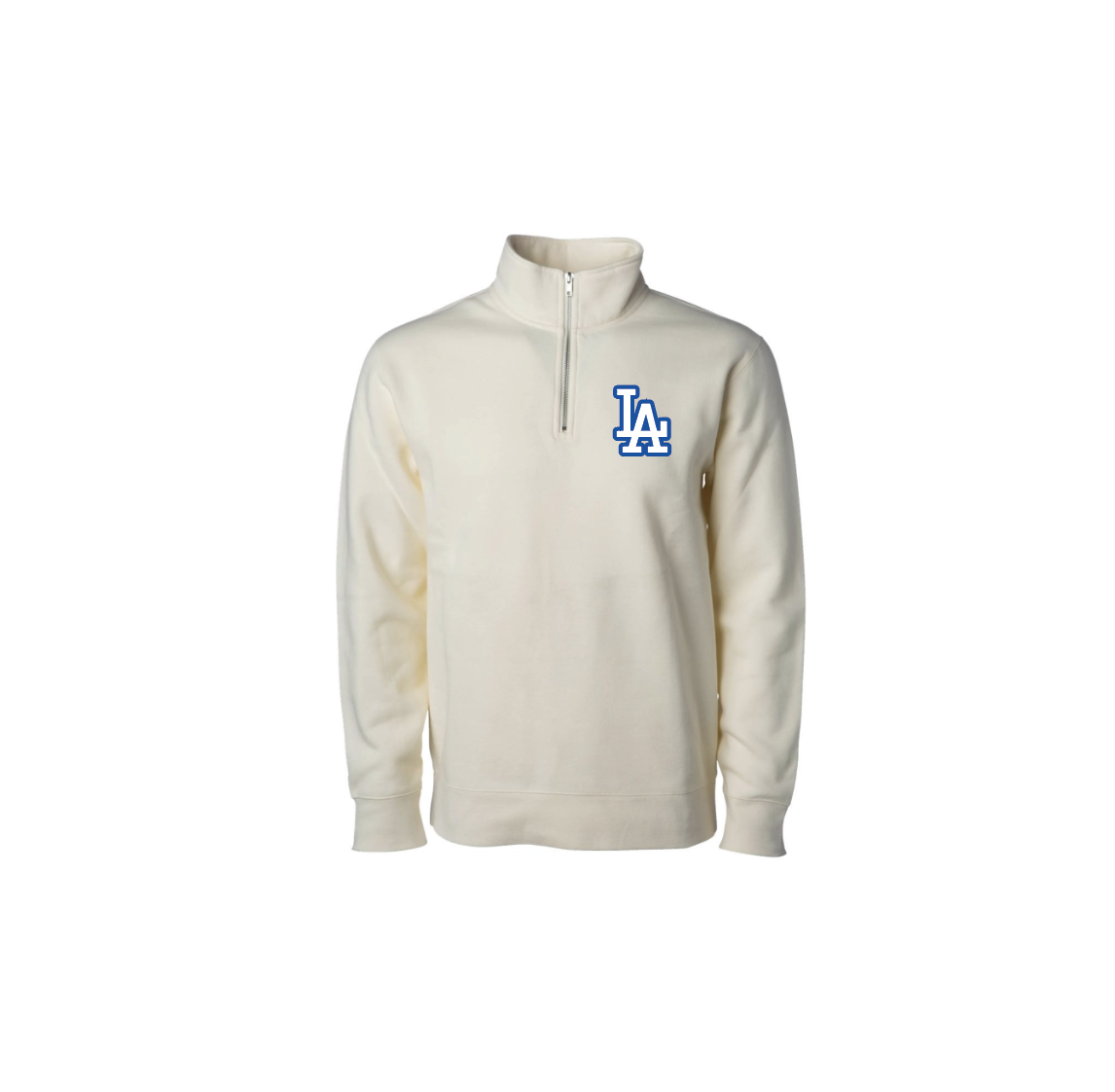Q - BONE WHITE 1/4 ZIP FLEECE PULLOVER