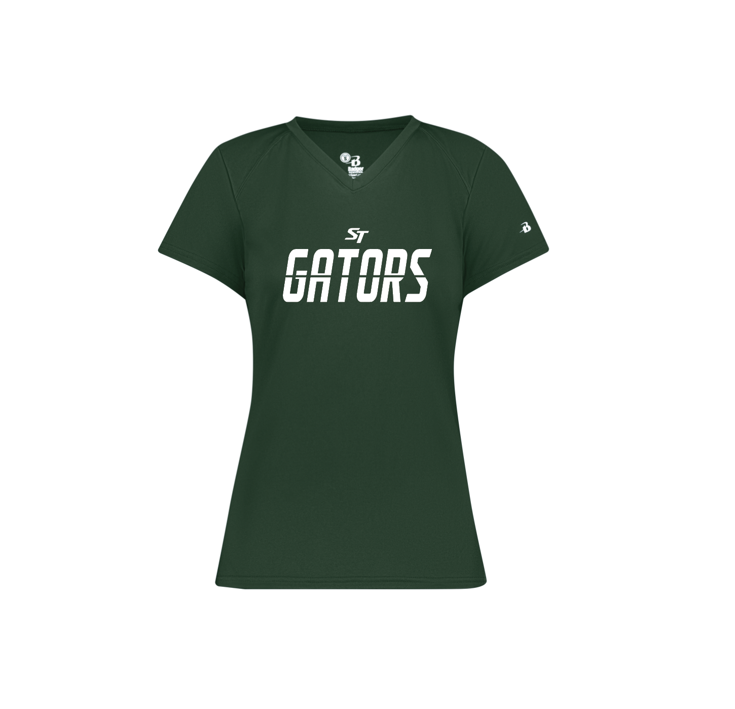 LIMITED EDITION SALE ITEM - DARK GREEN LADIES QUICK DRY V-NECK TEE